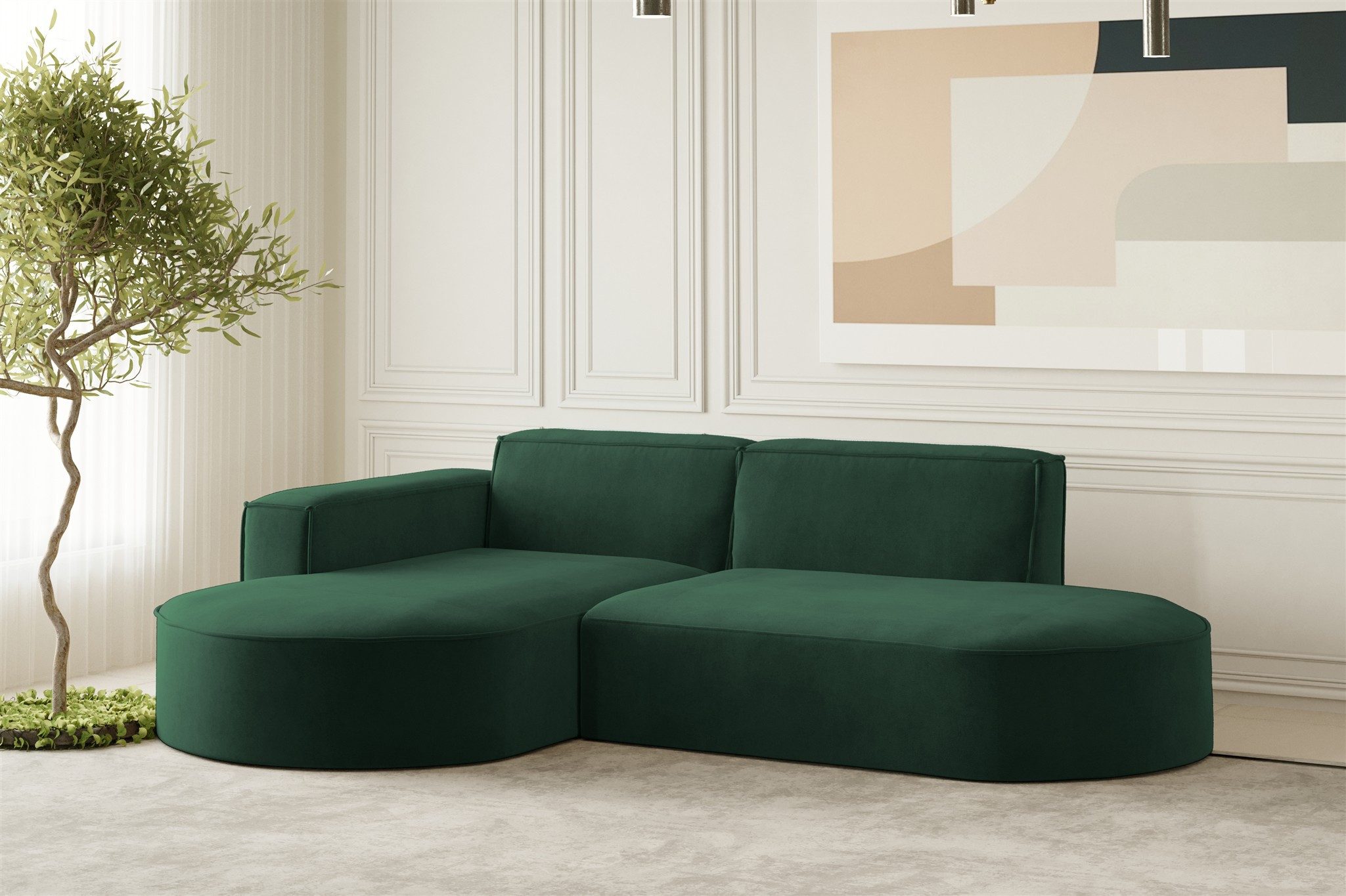 Ecksofa Designersofa PALMA XS in Stoff Scala oder Noel