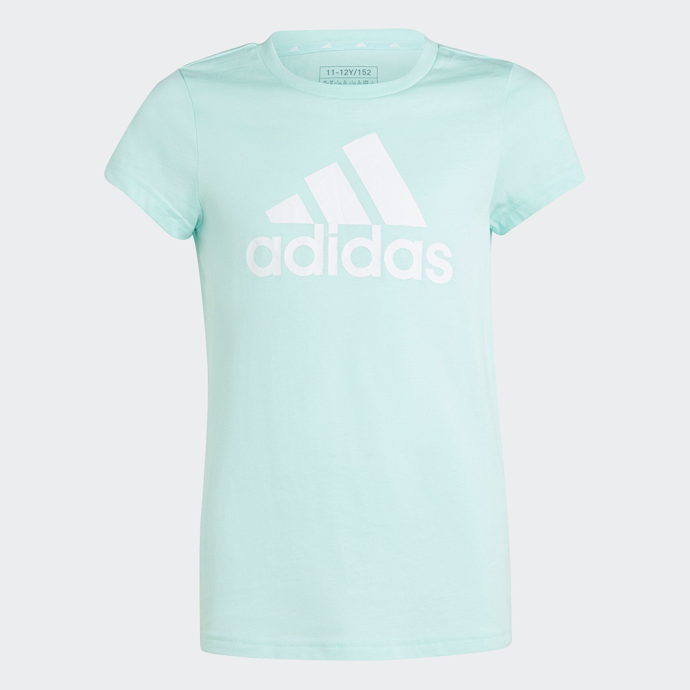 adidas Sportswear T-Shirt ESSENTIALS Aqua BIG / Flash LOGO COTTON Semi White