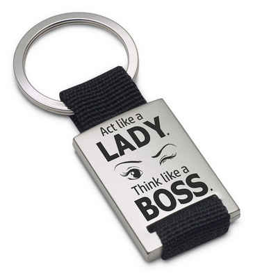 Lieblingsmensch Schlüsselanhänger Act like a lady - Think like a boss- tolles Geschenk &Glücksbringer (Schlüsselanhänger mit Gravur, inklusive Schlüsselring), Robuste und filigrane Lasergravur