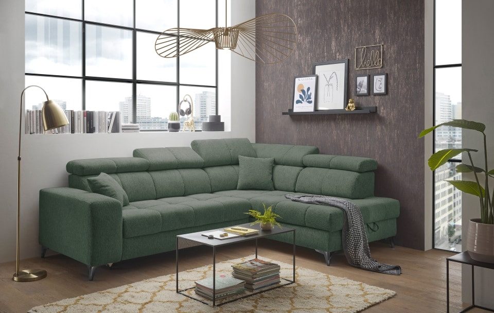ED EXCITING DESIGN Ecksofa "Sydney L-Form", mit Bettfunktion, Bettkasten, K günstig online kaufen