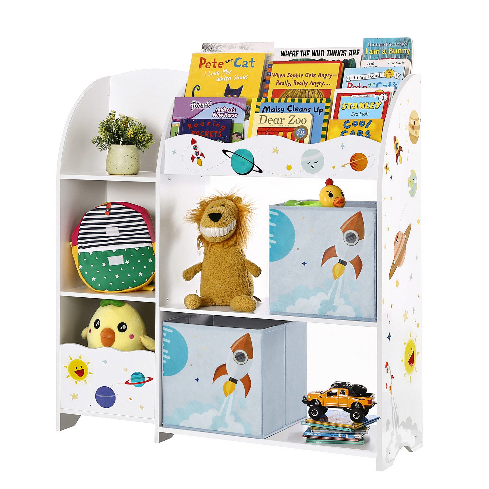 SONGMICS Spielzeugtruhe Kinderregal Bücherregal Kinder, Spielzeugregal günstig online kaufen