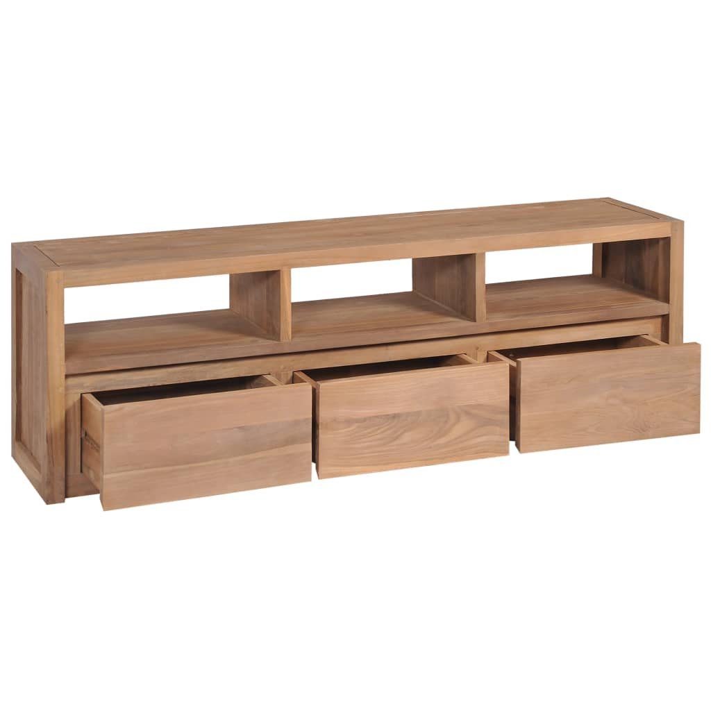 TV-Schrank Finish mit 120×30×40 cm natürlichem Massivholz Teak vidaXL TV-Schrank