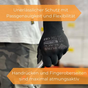 GarPet Mechaniker-Handschuhe Arbeitshandschuhe PU schwarz Gr. 10 1 Paar