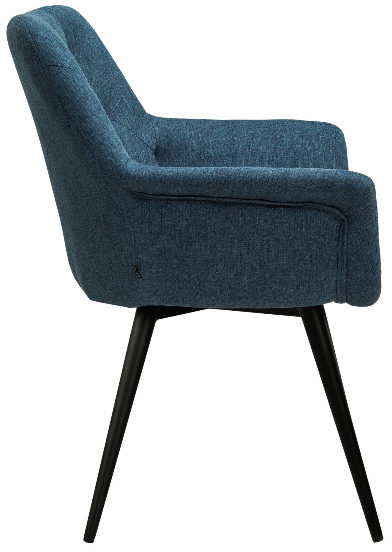 TPFLiving Esszimmerstuhl Lamfol - Gestell: - (Küchenstuhl mit Sitzfläche: Stoff gepolsterter Metall - blau Wohnzimmerstuhl), schwarz - Sitzfläche hochwertig Konferenzstuhl Esstischstuhl