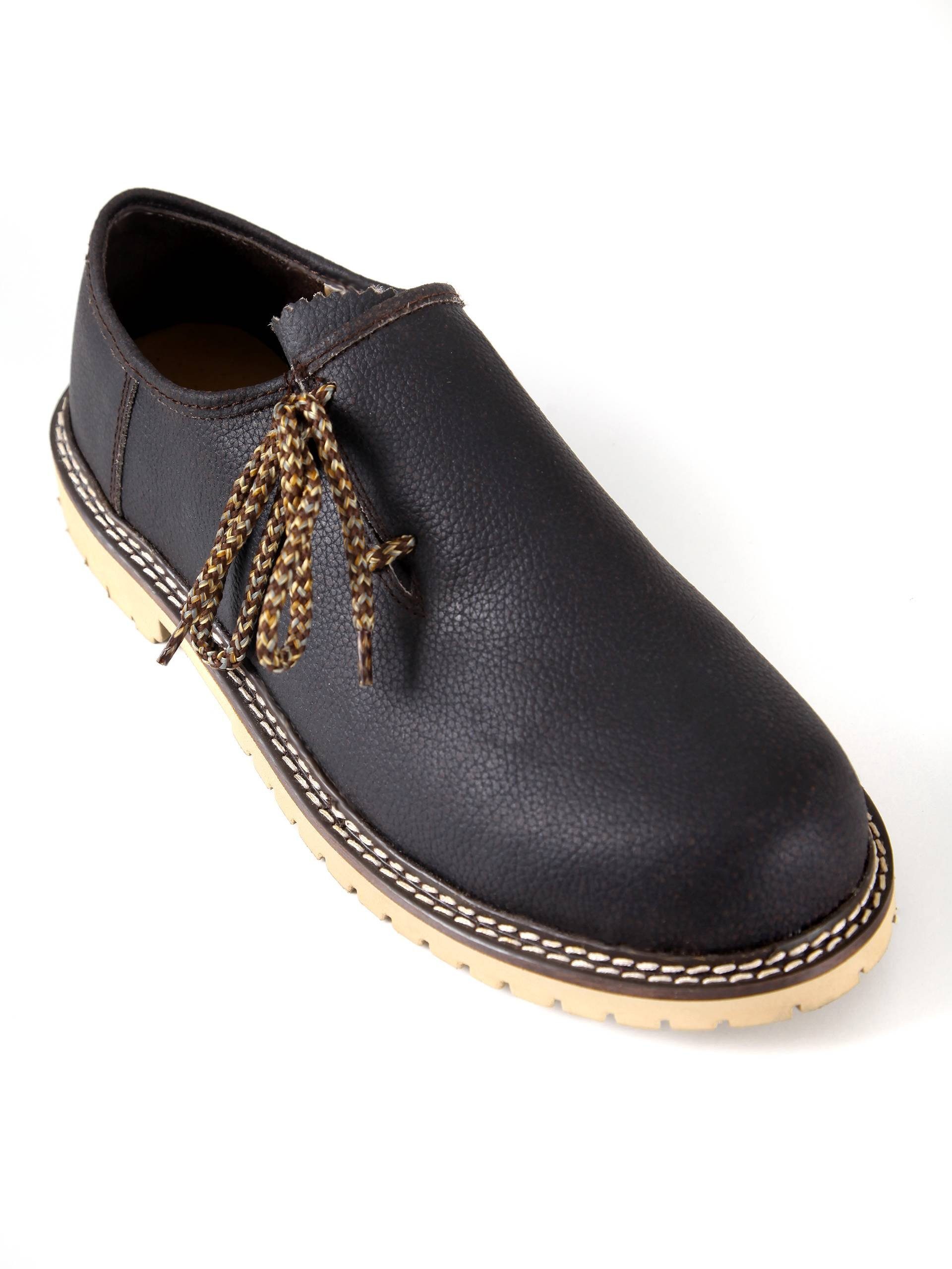 Almbock Trachten Haferlschuhe Nappaleder Schnürschuh (2-tlg) dunkelbraun