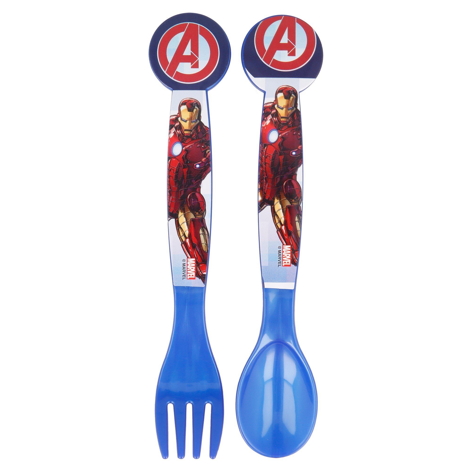 MARVEL Lunchbox Marvel Avengers 4 teiliges Lunch Set - Brotdose Trinkflasche Besteck, Kunststoff, (4-tlg)