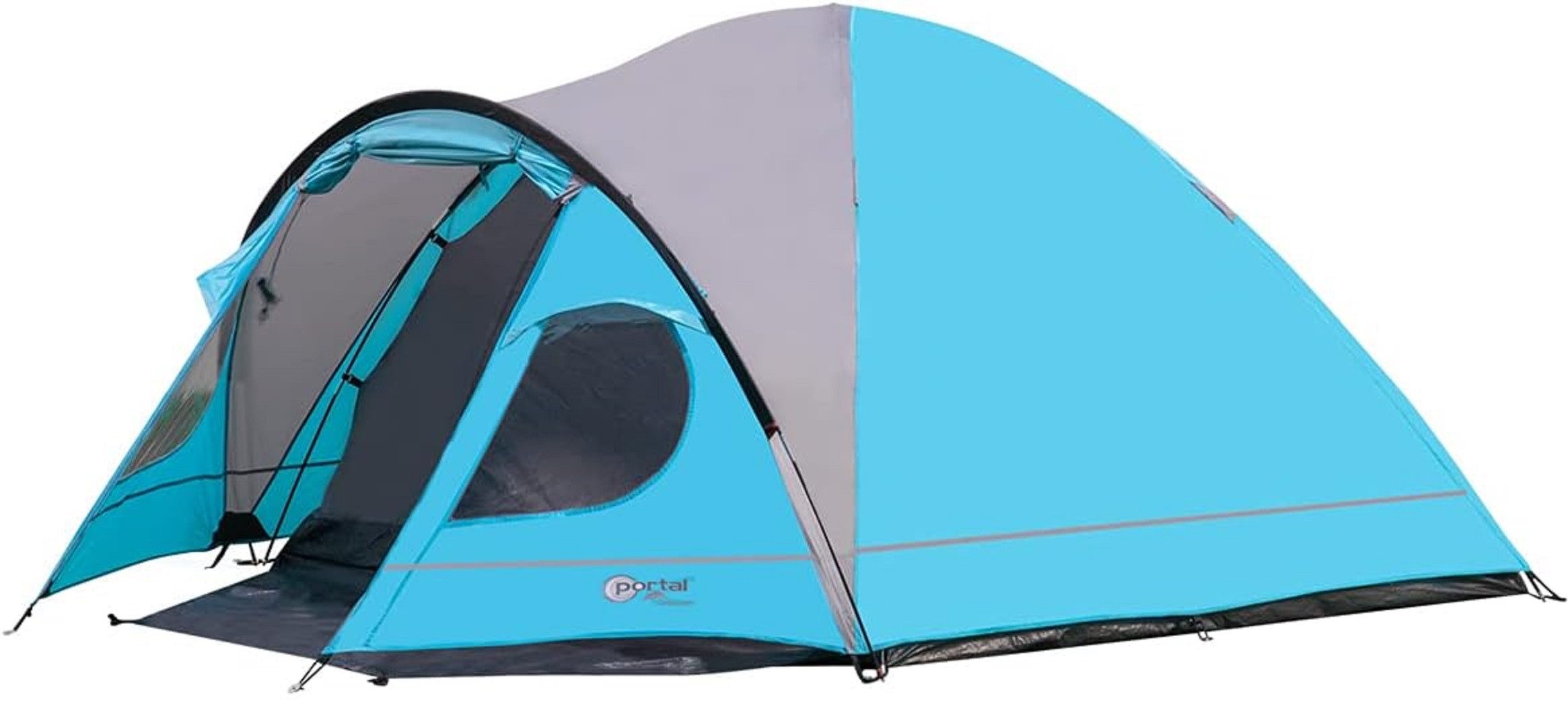 Portal Outdoor Kuppelzelt Zelt für 4 Personen Bravo blau wasserdicht Familienzelt Camping, Personen: 4 (mit Transporttasche), mit Transporttasche 100% wasserdicht