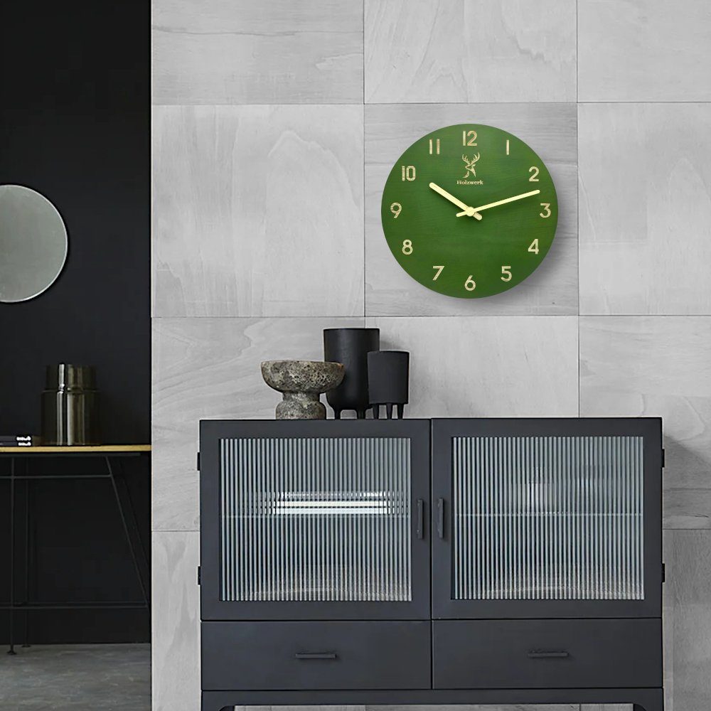 Holzwerk Wanduhr Designer vintage Loft Quarzwanduhr günstig online kaufen