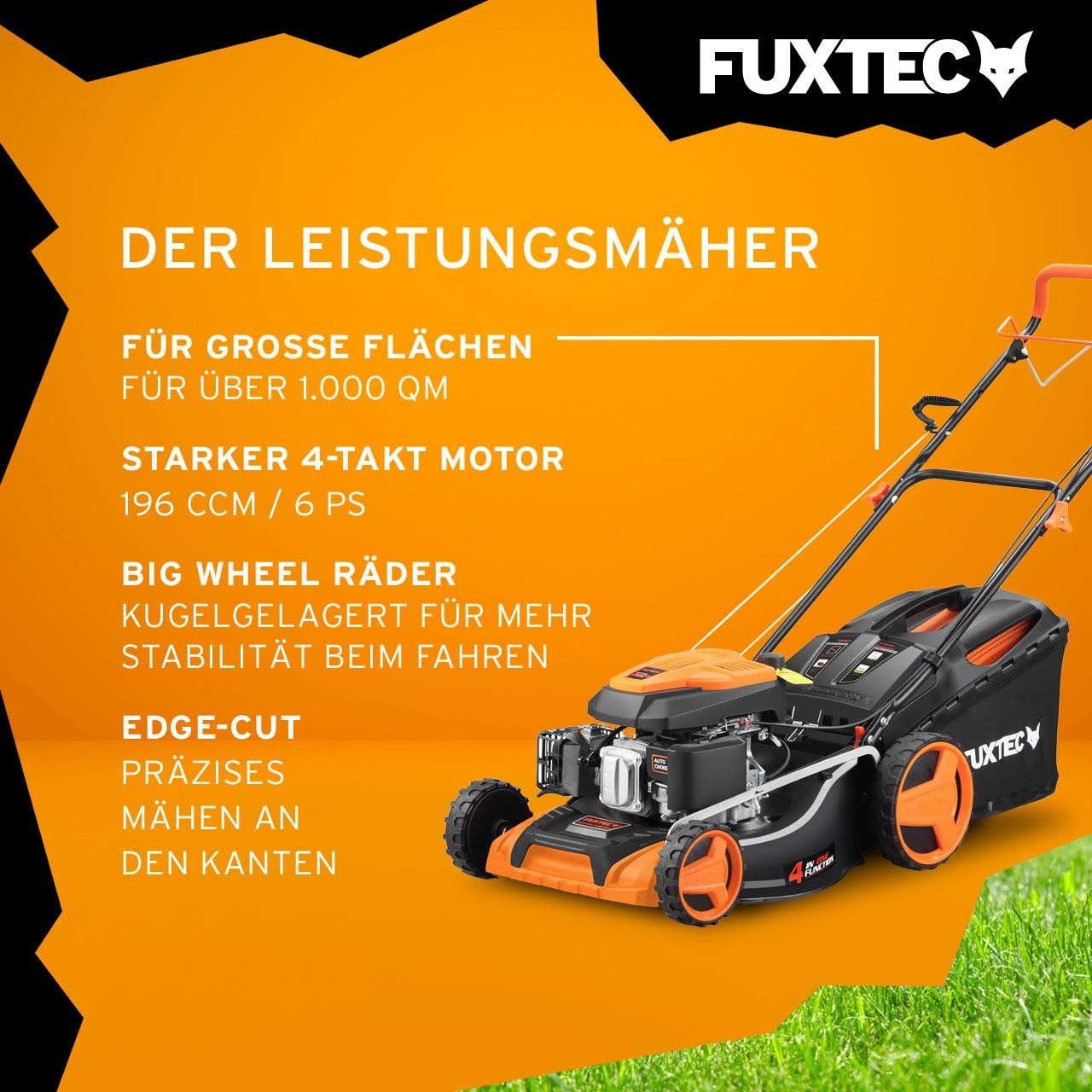 FUXTEC Benzinrasenmäher FX-RM5196SL, 50,1 cm Schnittbreite, 60L Fangkorb, Auto-Choke-System, Easy-Clean Funktion – Bild 5 von 5