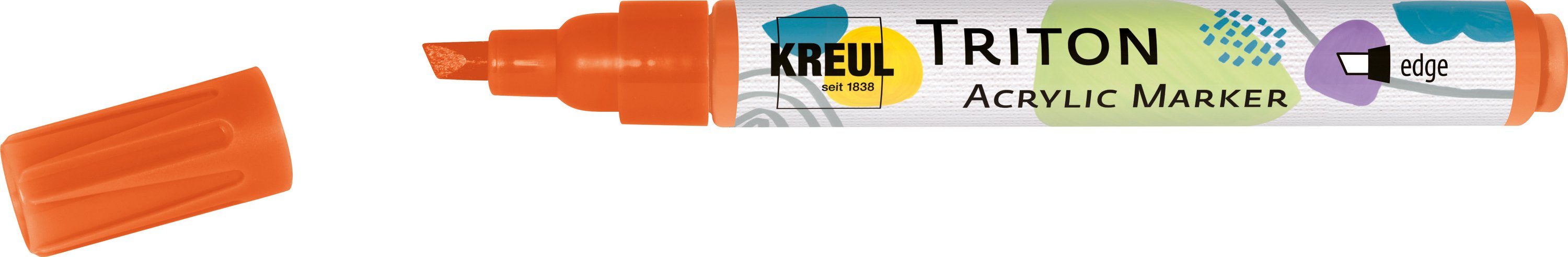 Kreul Marker Triton Acrylic Marker EDGE, Strichstärke 1 - 4 mm Echtorange