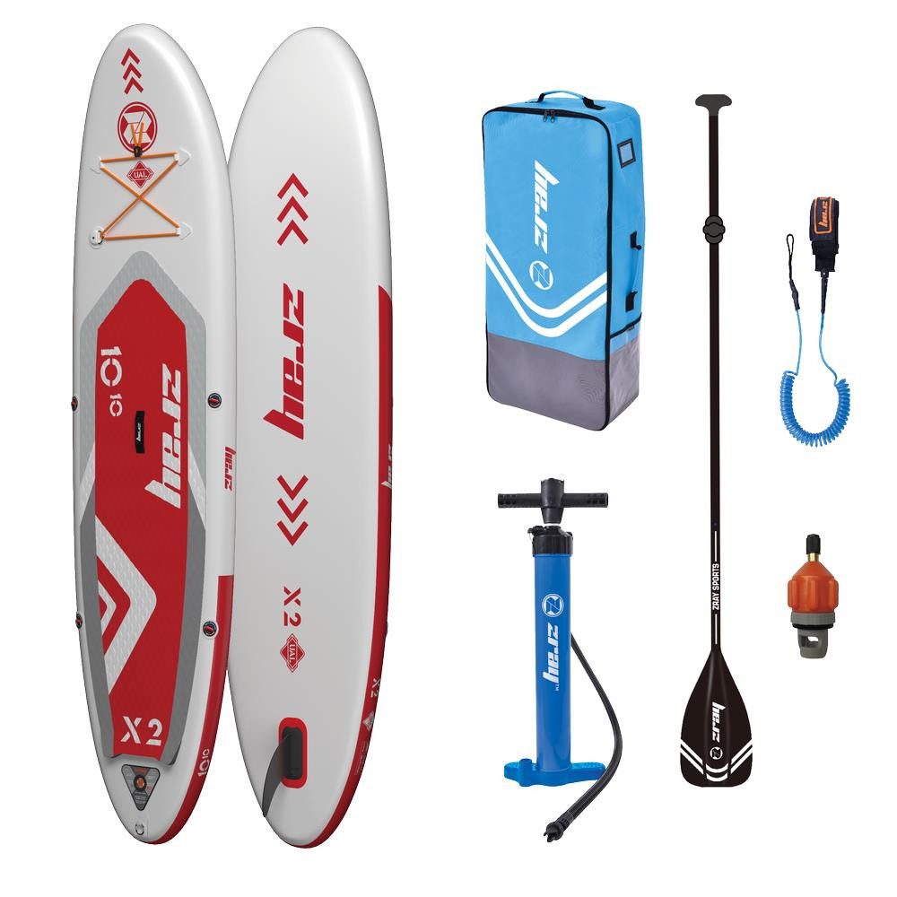 Inflatable SUP-Board ZRAY X2 Stand up Paddling Komplettset rot 330x81x15 cm