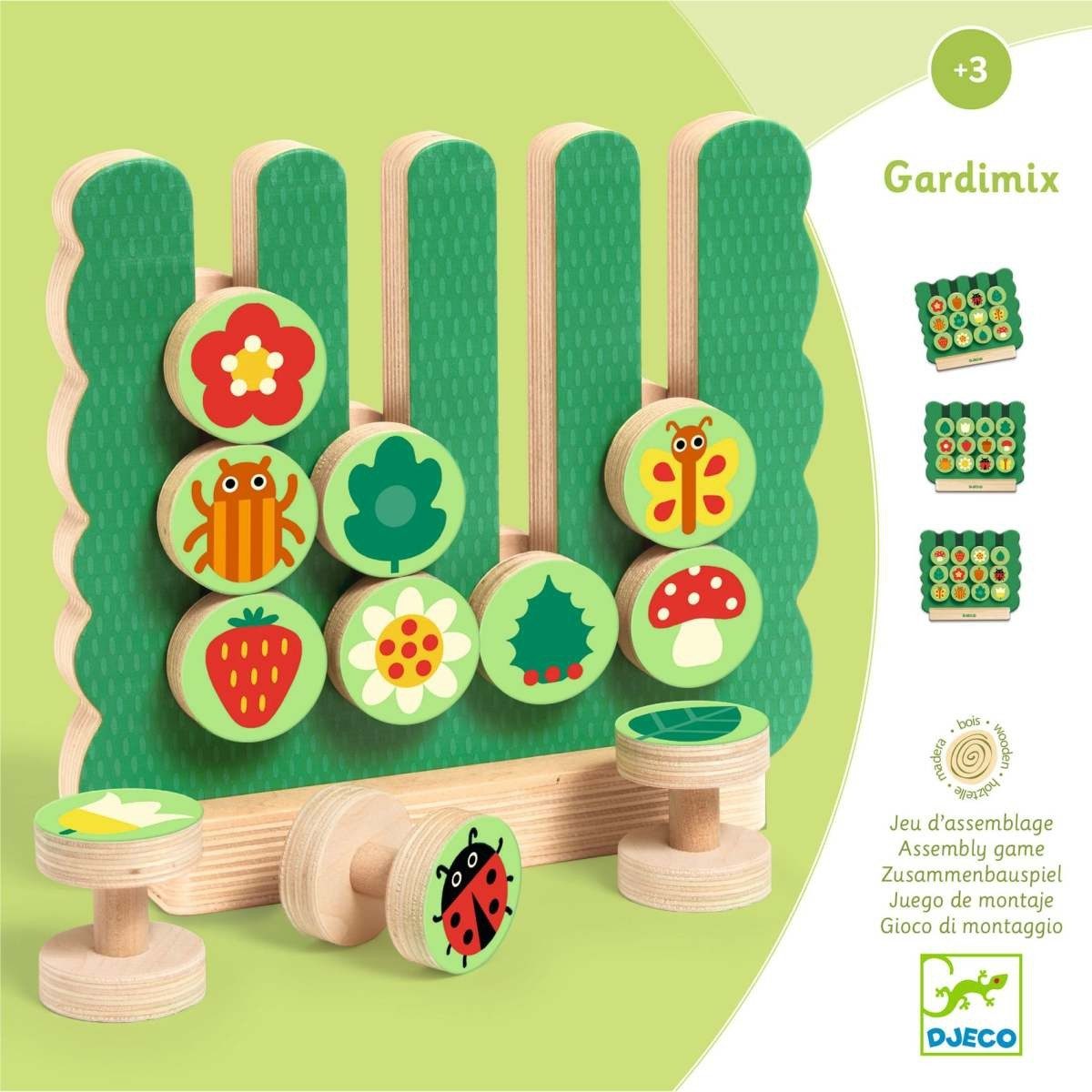 Lernspielzeug Gardimix Holzspiel Kinder ab 3 Jahren Bildszenen nachlegen 20 Modelle