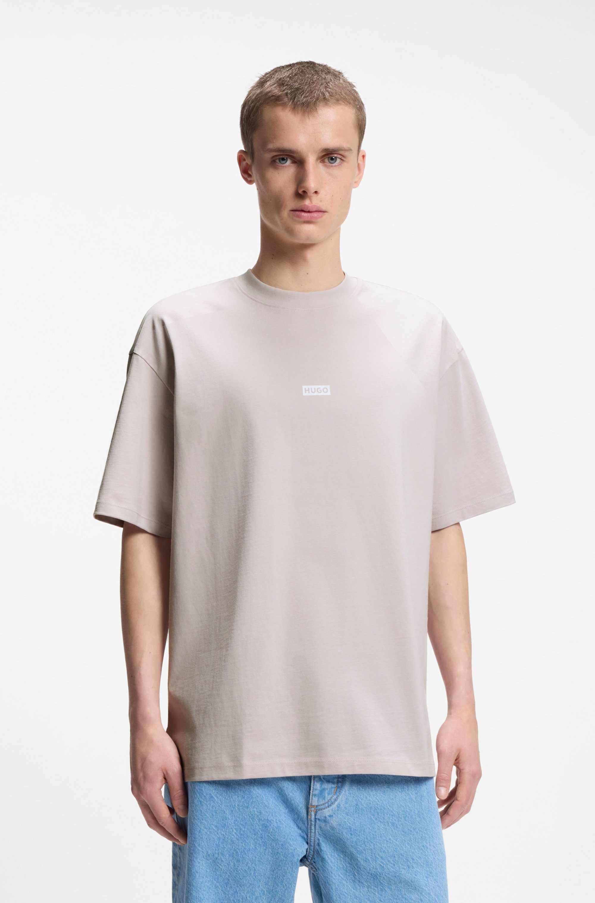 HUGO Blue T-Shirt Nalono mit Logodruck, Oversized Look mit Backprint günstig online kaufen