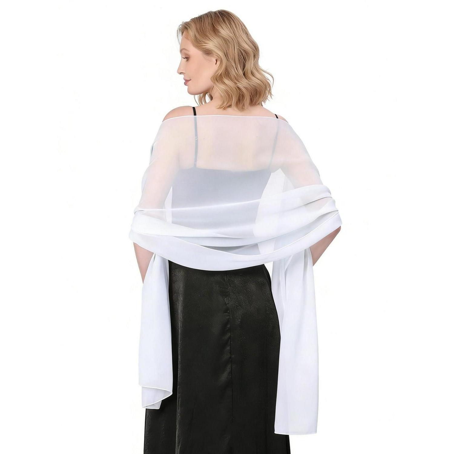 LuxusKollektion Modeschal Damen Schal Wrap Hochzeit Weiß, (1-St)