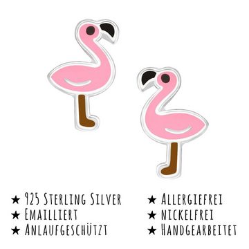 Monkimau Paar Ohrstecker Flamingo Ohrringe aus 925 Silber (Packung)