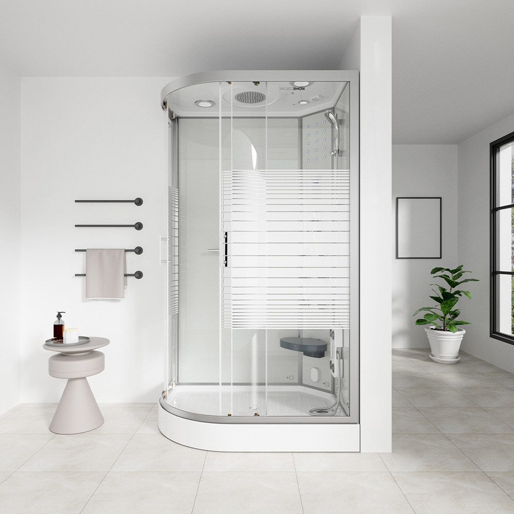 HOME DELUXE Dampfdusche WHITE PEARL - 120 x 80 cm Links, BxT: 120x80 cm, ESG-Vollverglasung, Regendusche, Duschtempel, Fertigdusche, Dusche, Duschkabine Komplett