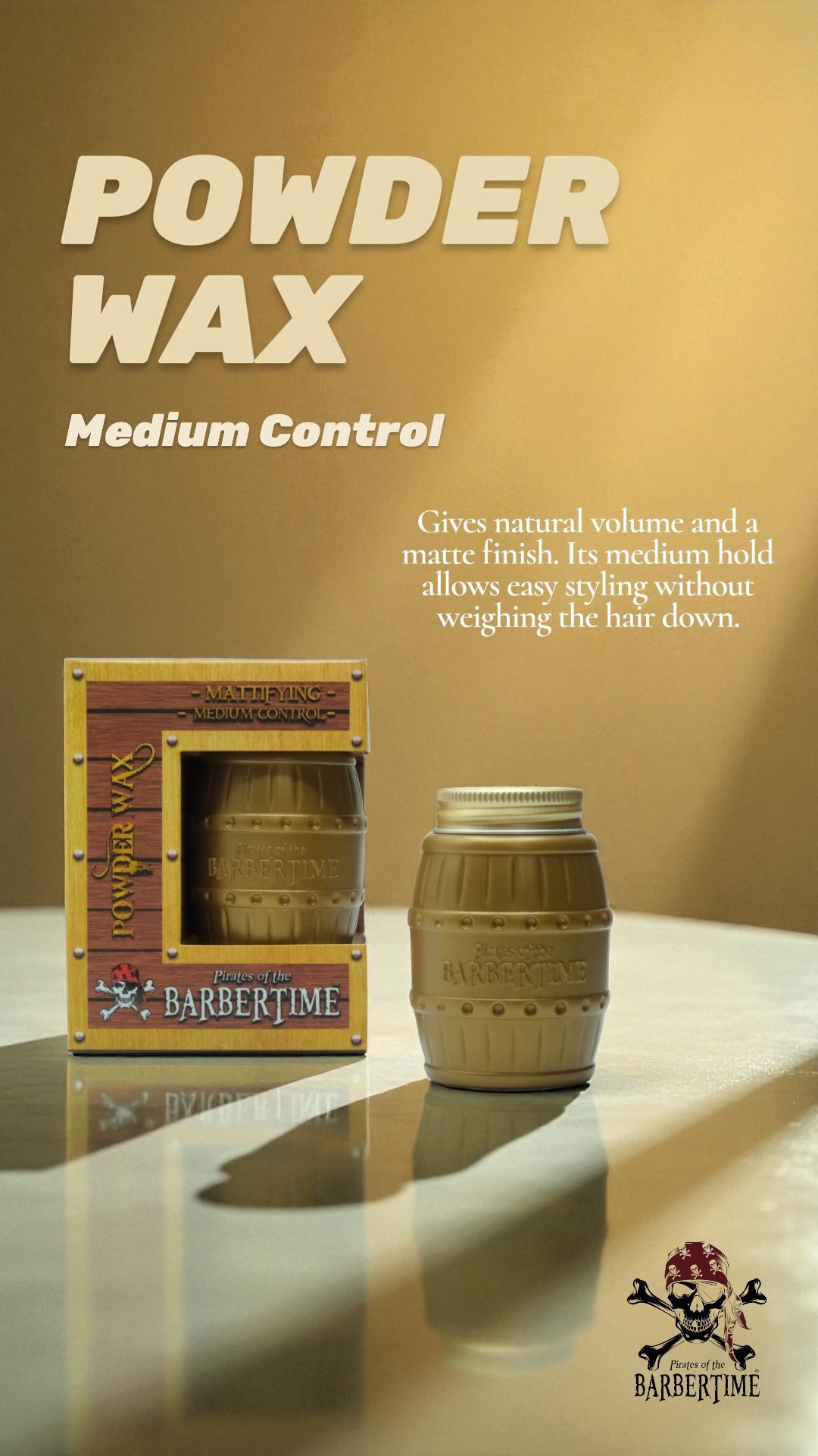 BARBERTIME Haarwachs Haarpuderwachs Powder Wax 20g Matt Volume Mittlerer Halt