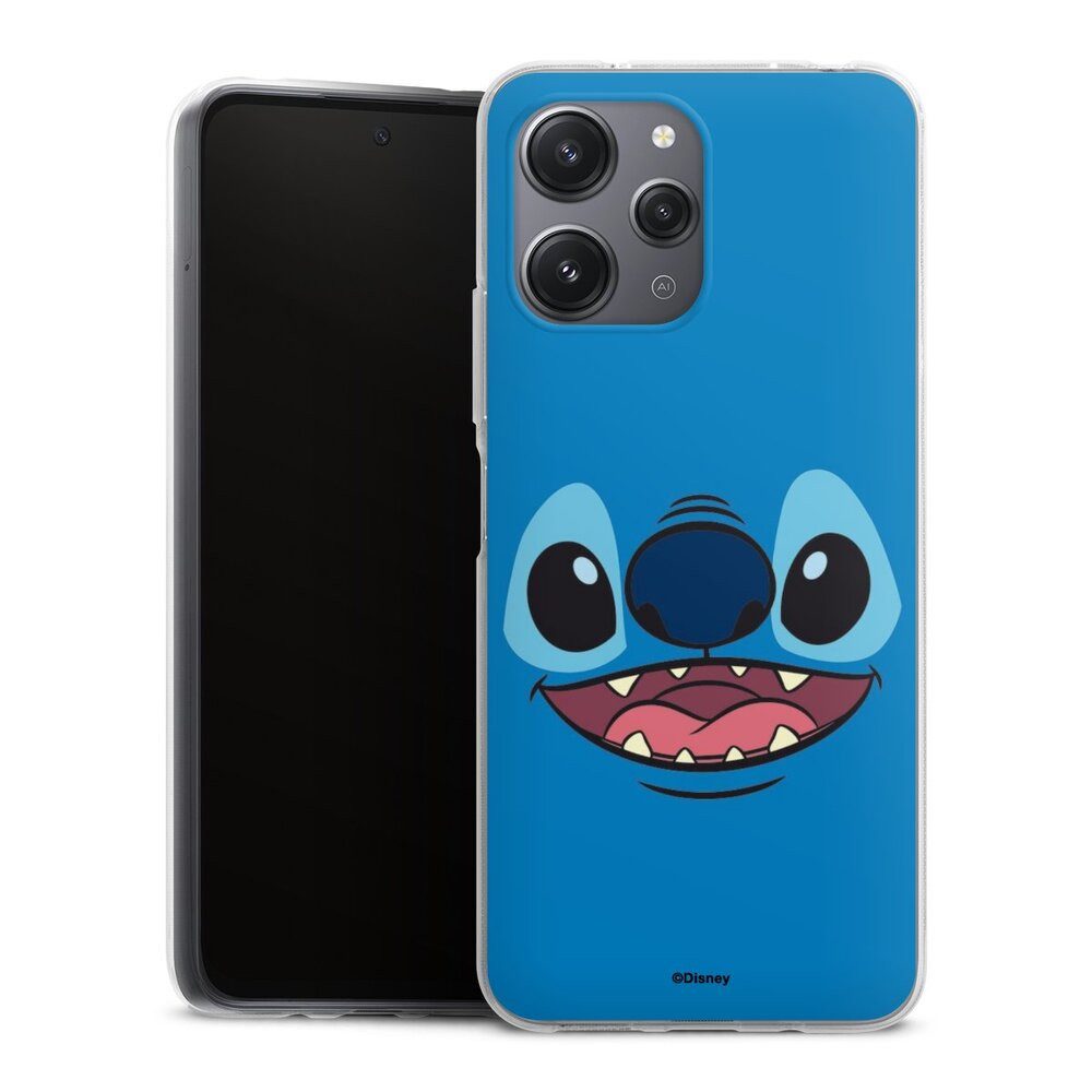 DeinDesign Handyhülle Lilo & Stitch Disney Offizielles Lizenzprodukt Stitch Closeup, Xiaomi Redmi 12 Silikon Hülle Bumper Case Handy Schutzhülle