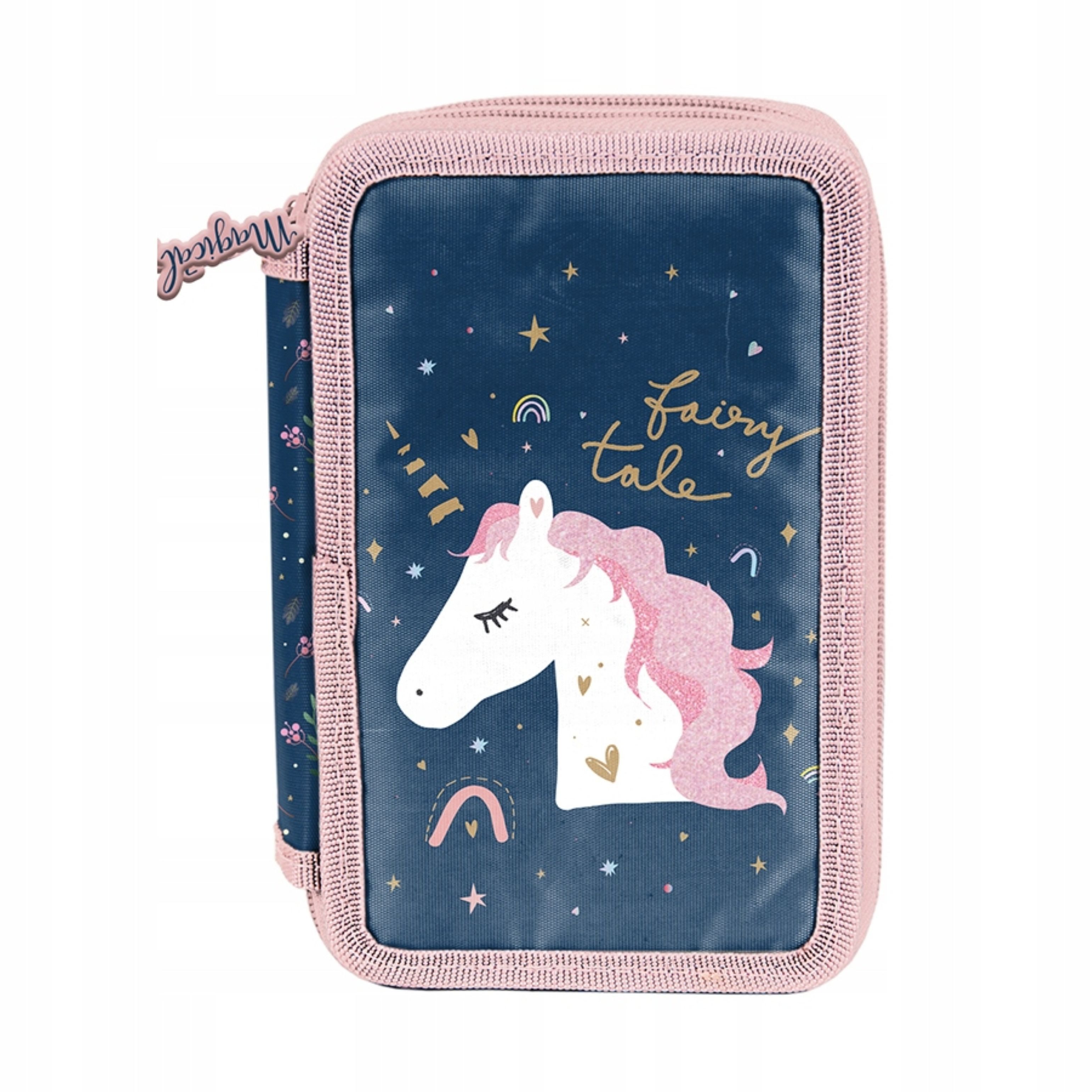 PASO Federmäppchen Federmäppchen Einhorn – 3-Fach Schüleretui mit Zubehör von PASO, (1-tlg)