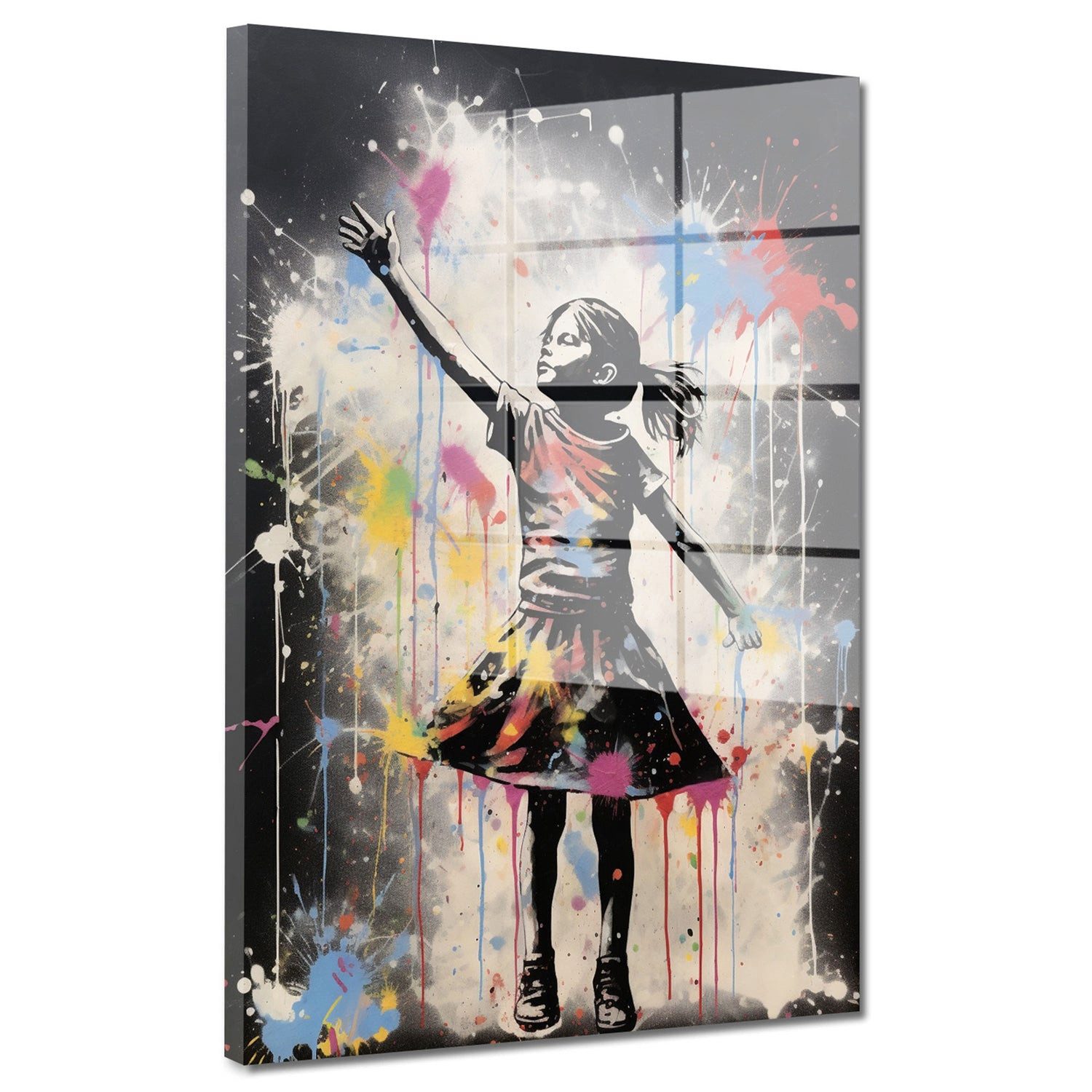 Artedinoi Acrylglasbild Kleines Mädchen Colour Acrylglas Wandbild Bild Wanddeko Wohnzimmer XL