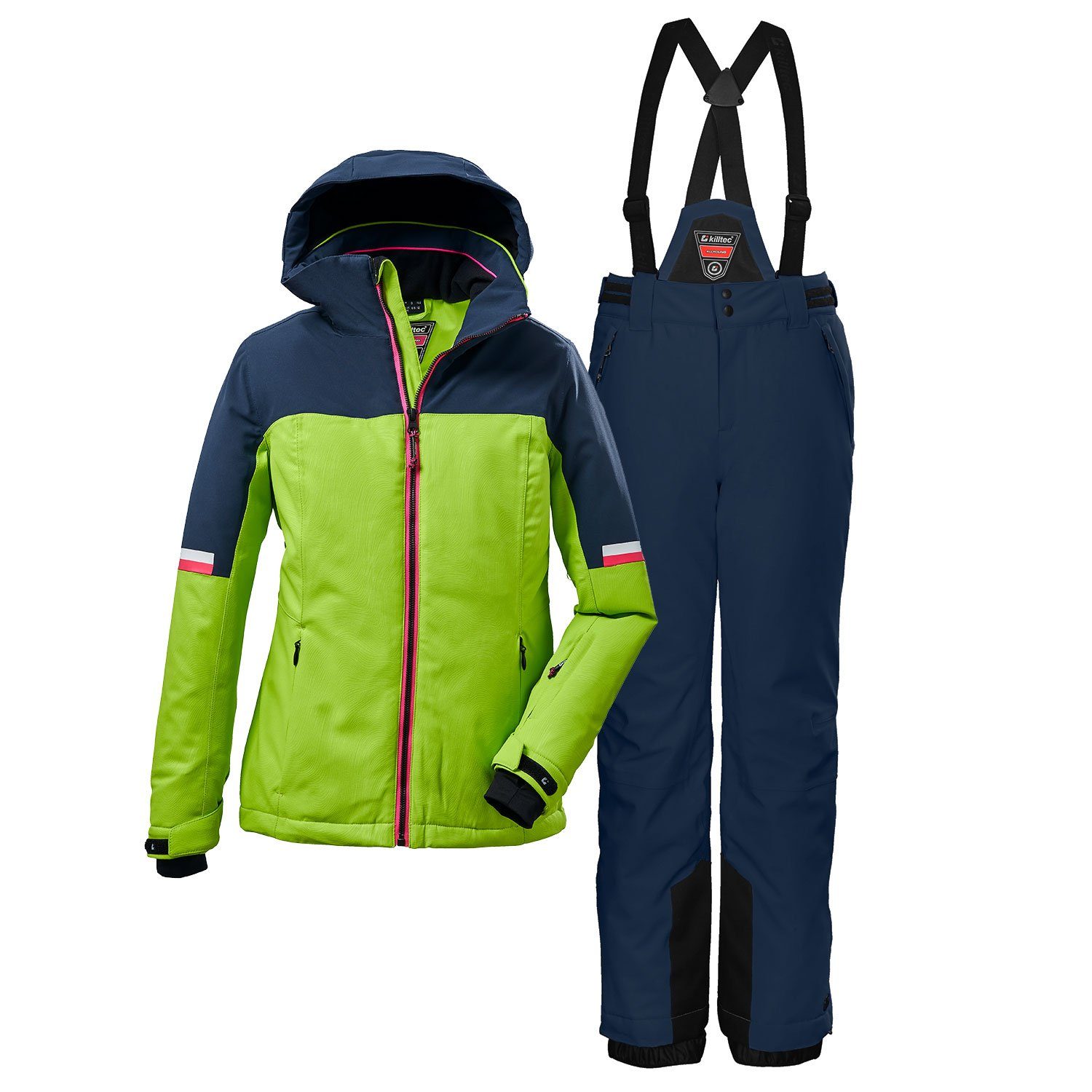 Killtec Skianzug für Mädchen Skihose + Skijacke blau apfelgrün Gr. 152