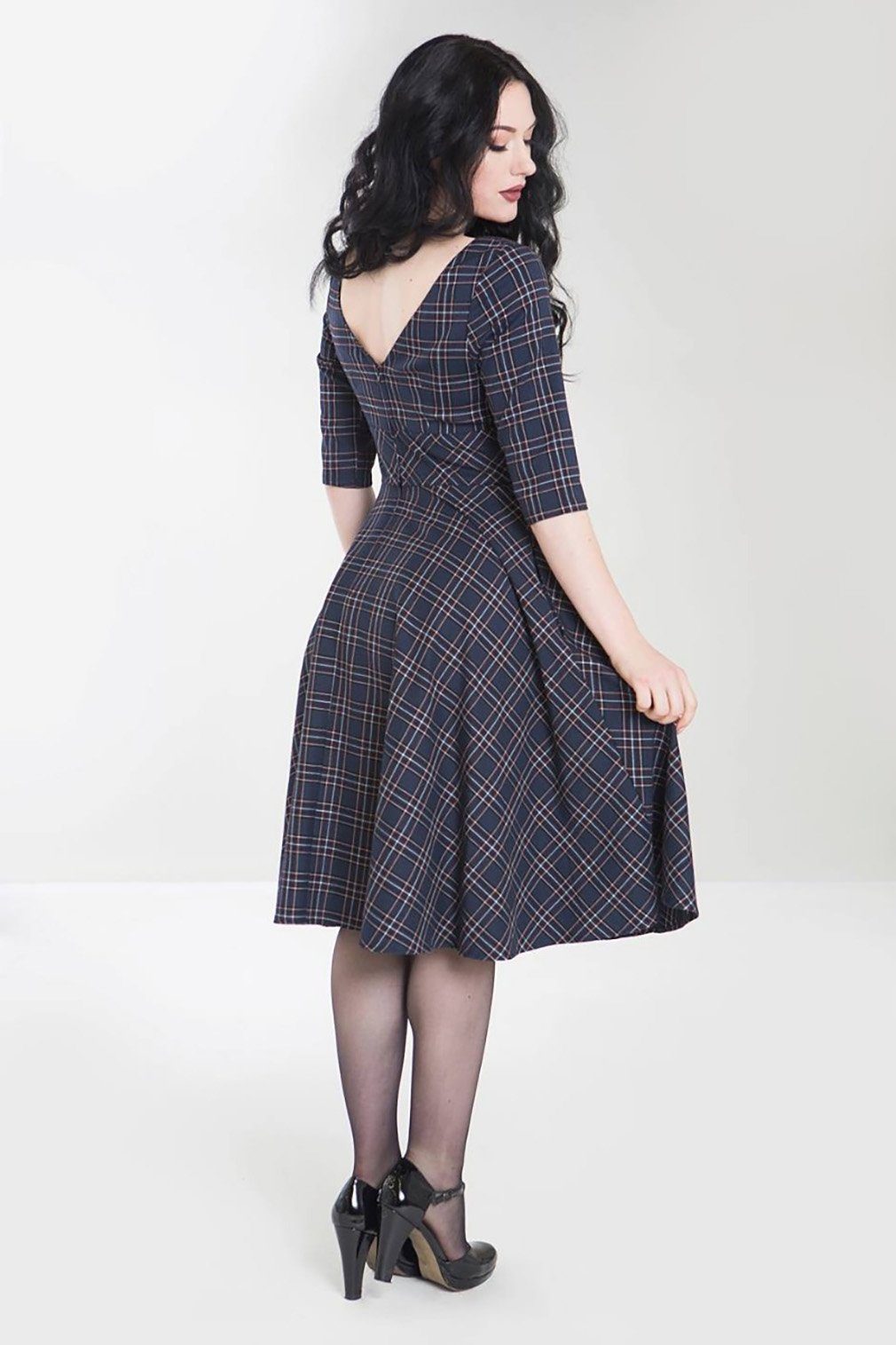 Hell Bunny A-Linien-Kleid Peebles 50s Dress Vintage Retro Tartan Muster Kariert