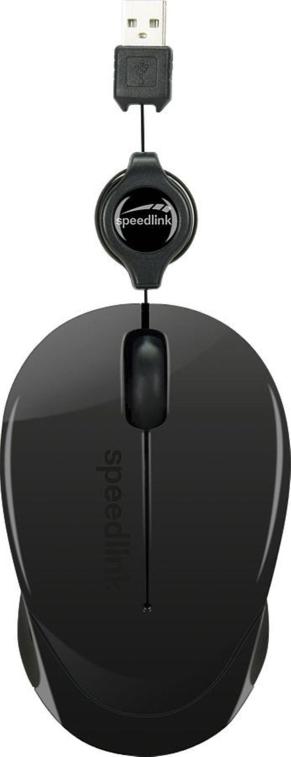 Speedlink BEENIE schwarz, Mobile USB Maus (kabelgebunden, Für Links- und Rechtshänder geeignet)