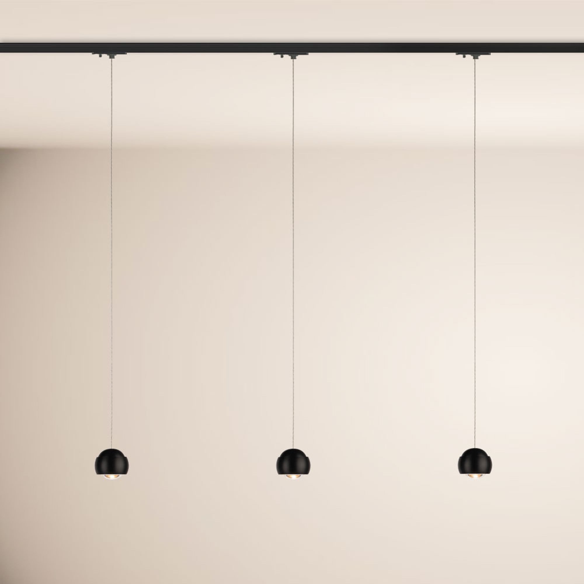 Pendelleuchte Beam LED 1-Phase-Schiene 200cm Esszimmerlampe Mitteleinsp. Schwarz