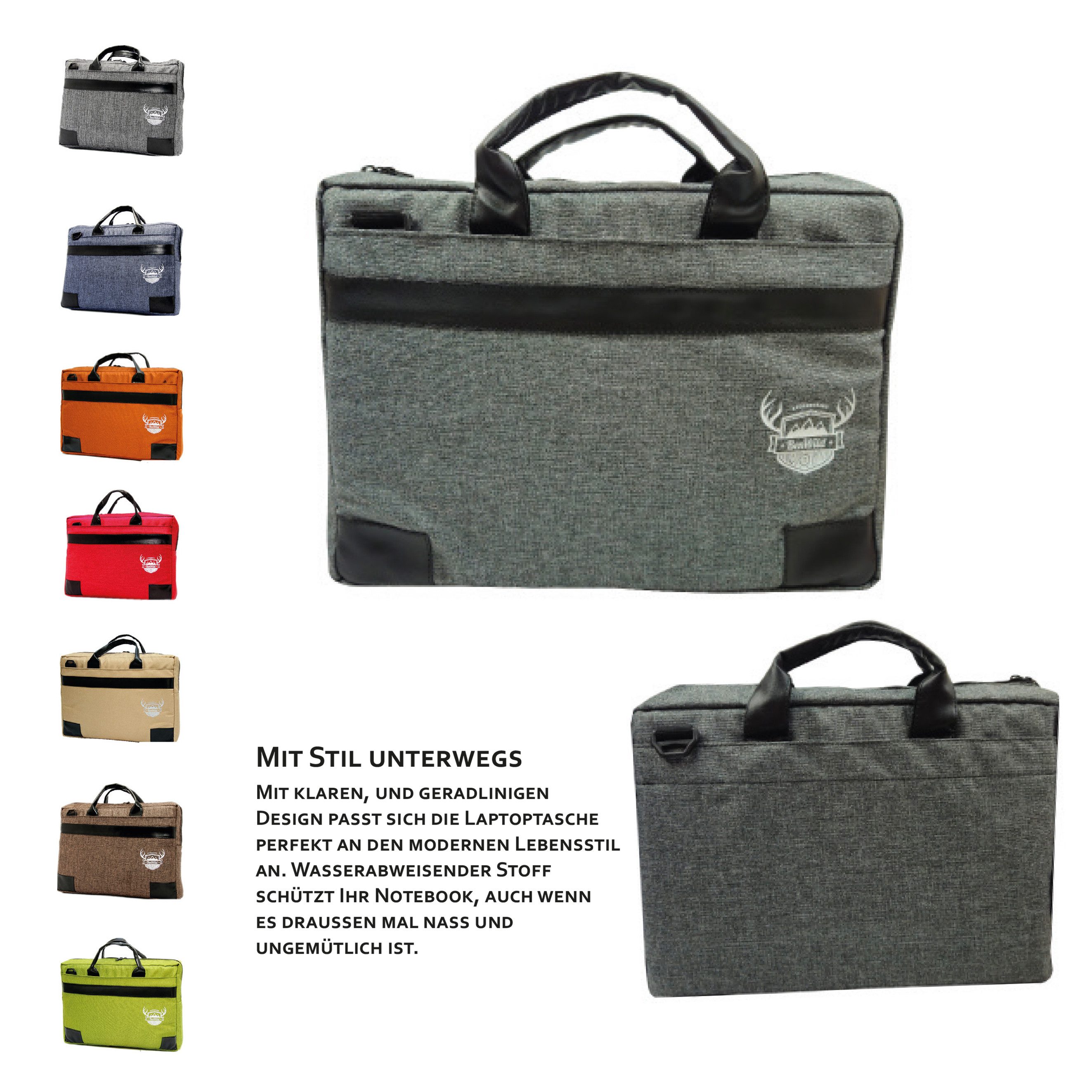 BambiniWelt by Rafael K. Laptoptasche Laptoptasche Umhängetasche Aktentasche Schultergurt 15/17 Zoll, strapazierfähiger und wasserabweisender Stoff, gepolstert