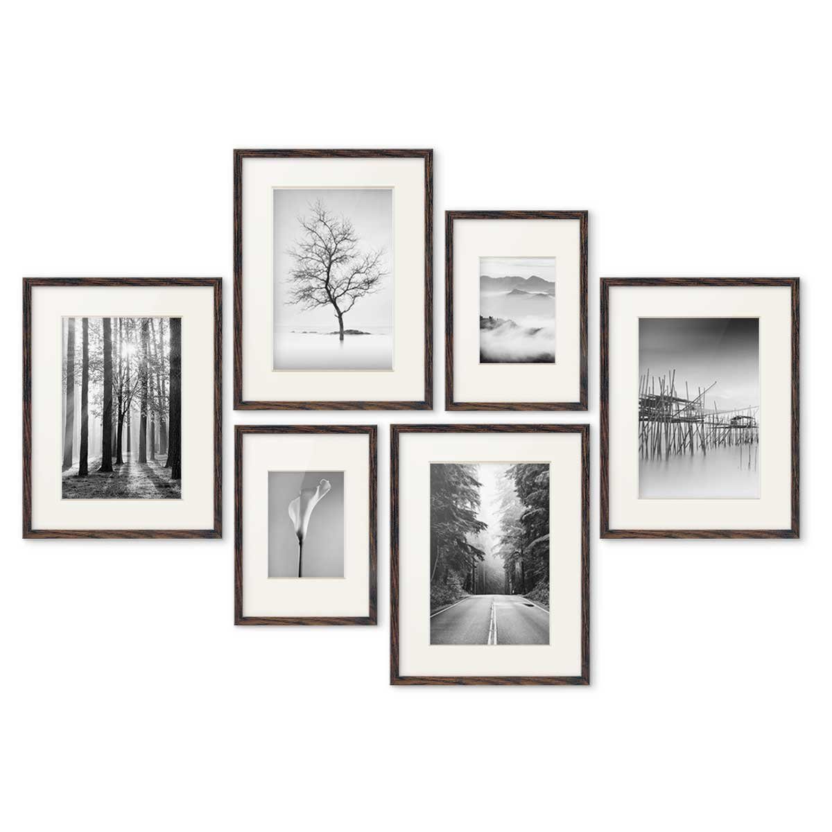 PHOTOLINI Bilderrahmen 6er Set Modern Schmal günstig online kaufen