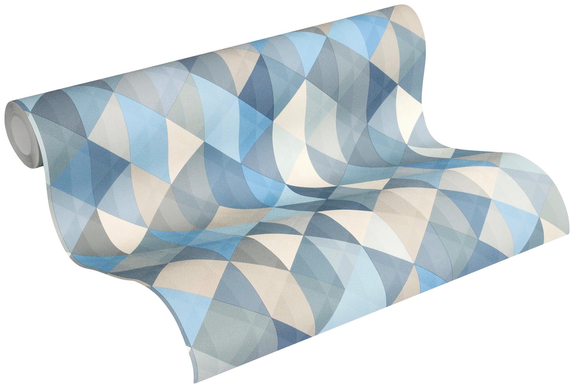 A.S. Création Vliestapete Trendwall, leicht strukturiert, gemustert, geometrisch, grafisch, Tapete einfarbig Tapeten Wohnzimmer Schlafzimmer Küche Flur Design