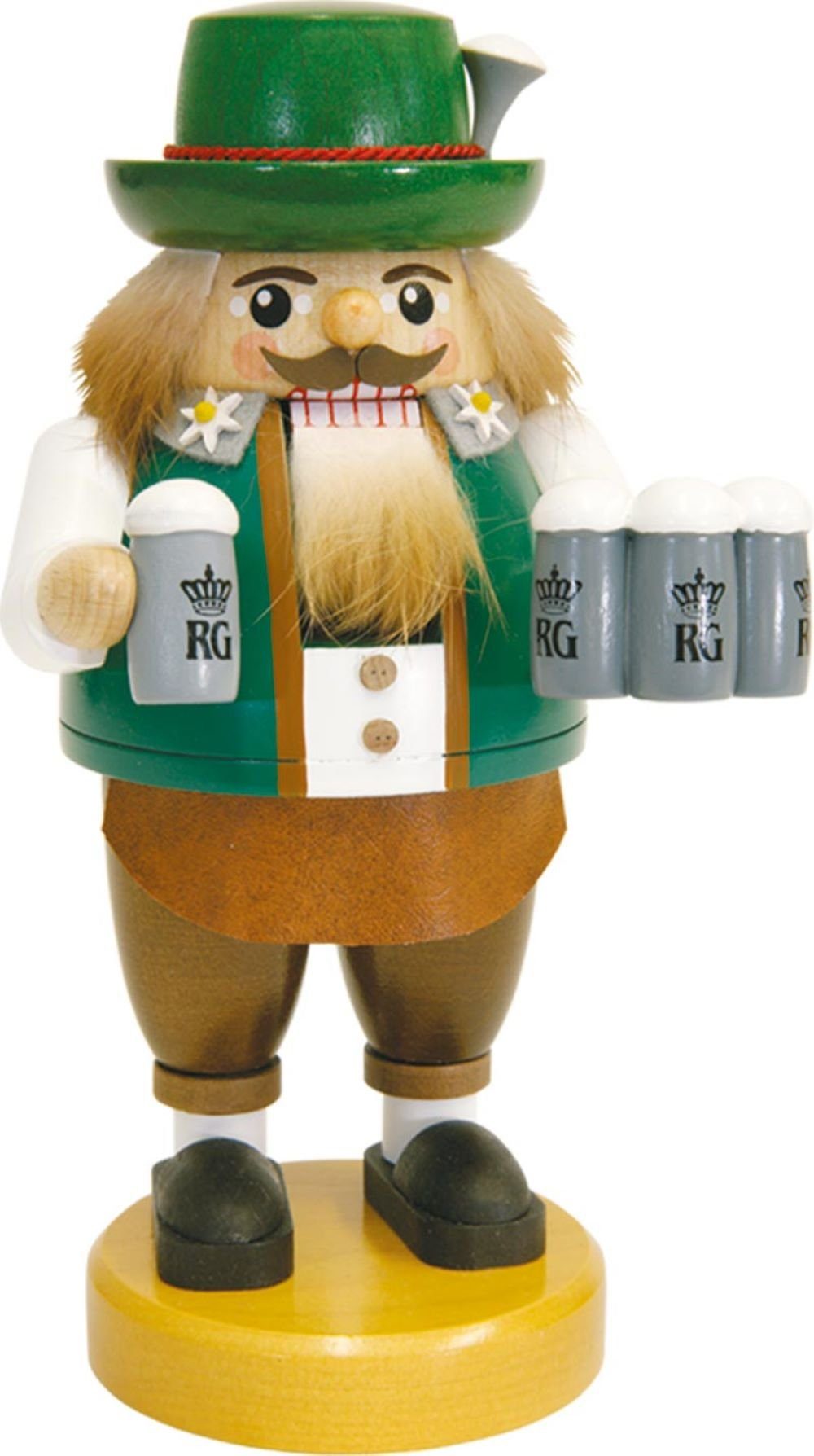 Richard Glaesser Nussknacker Bayerischer Wirt, Höhe 20 cm, Handwerkskunst original Erzgebirge