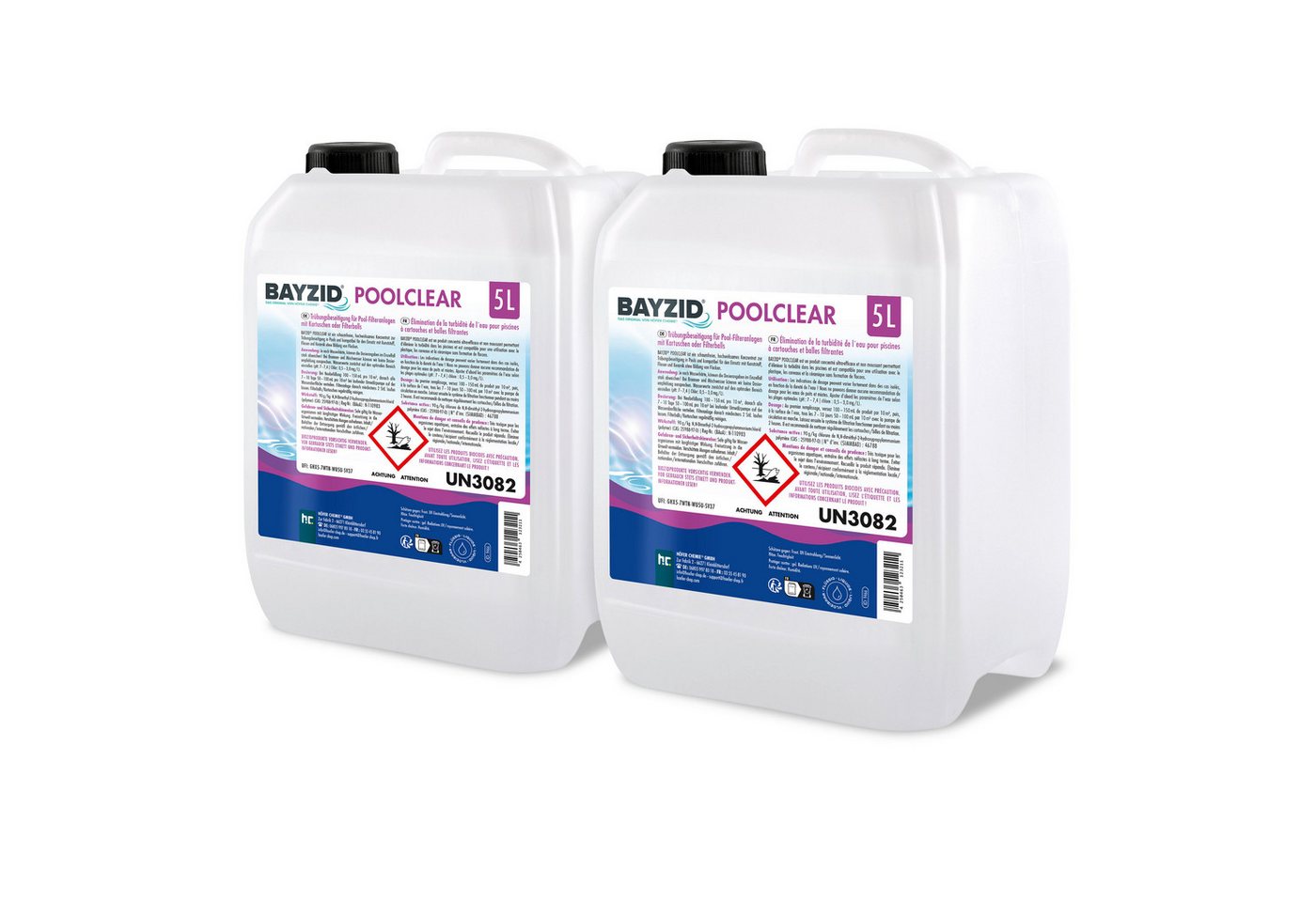 Höfer Chemie GmbH Poolpflege 2x 5 L BAYZID® Poolclear - Trübungsbeseitigung für Pool-Filter, Schnelle Klärung von trübem Poolwasser