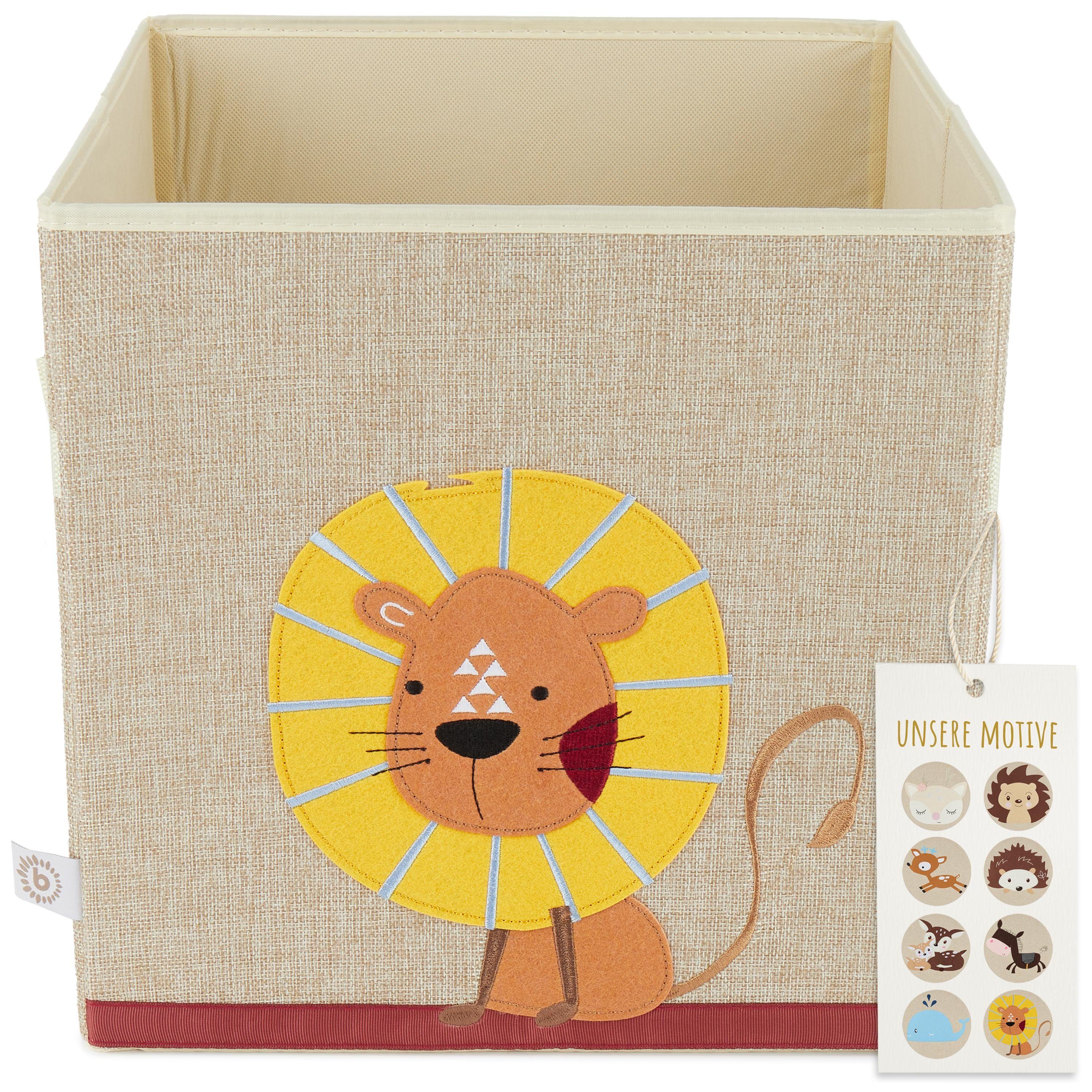 Aufbewahrung Süße Kallax Löwen Regal Aufbewahrungsbox Motiv Kinder ca. Kiste faltbar Kallax Spielzeugtruhe für 36L Spielzeug Storage BIECO Boxen für Bieco Spielzeug Aufbewahrungsbox 33x33x33 Kallax Box