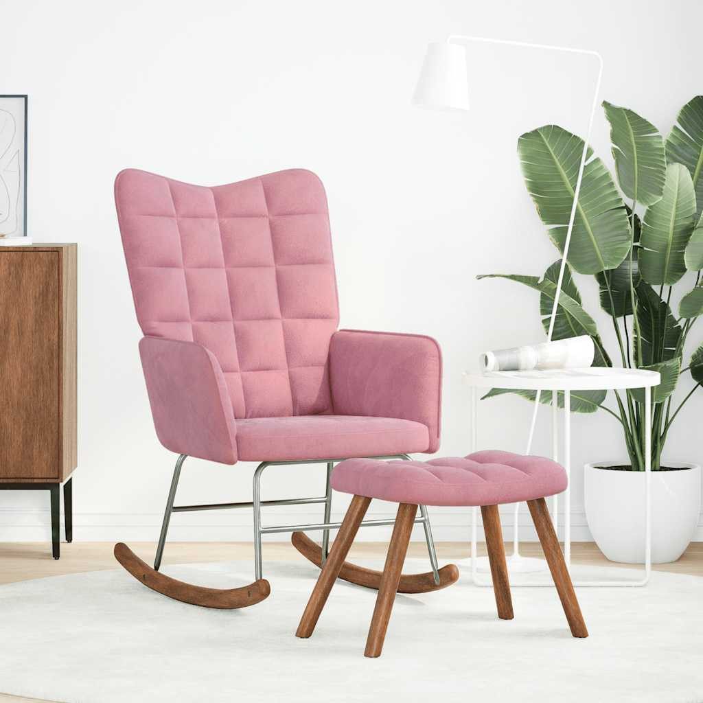 vidaXL Schaukelstuhl Schaukelstuhl mit Hocker Pink günstig online kaufen