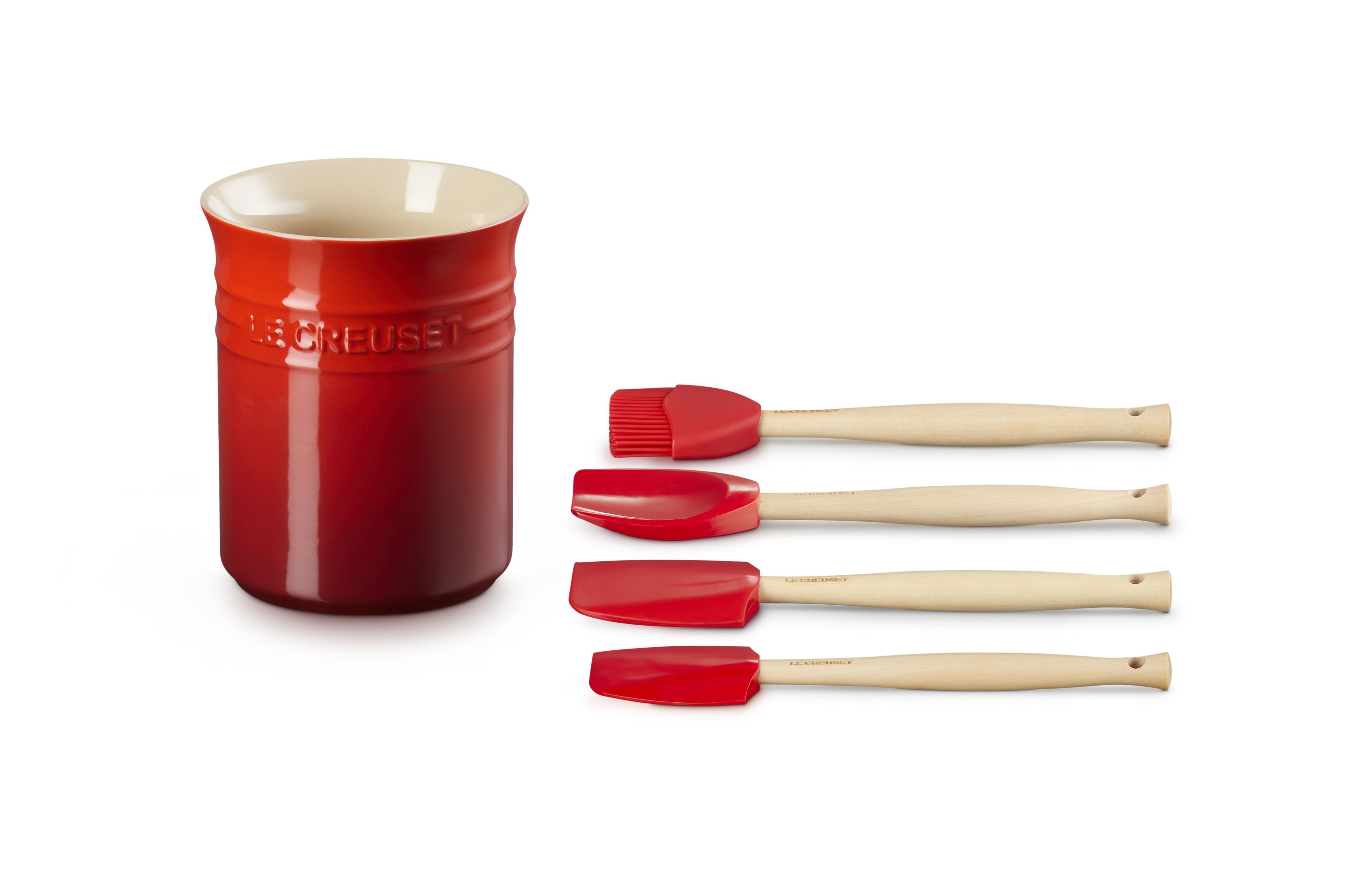 LE CREUSET Kochbesteck-Set Classic Kochkellen-Set 5tlg. Craft, 1.1 L, Kirschrot, 91057001060000