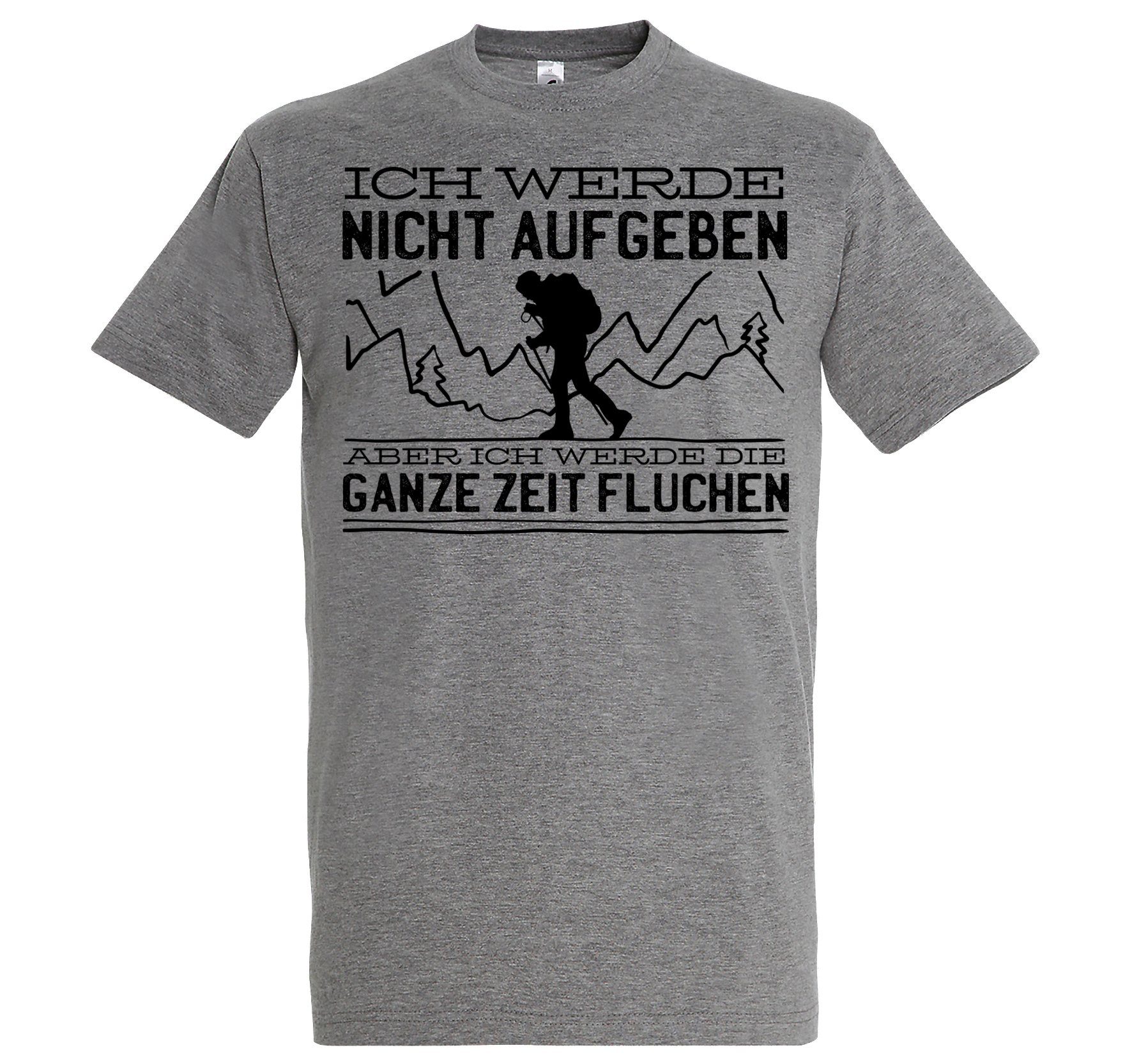 Youth Designz T-Shirt Nicht Aufgeben Wandern Herren T-Shirt mit Trendigem Frontdruck Grau