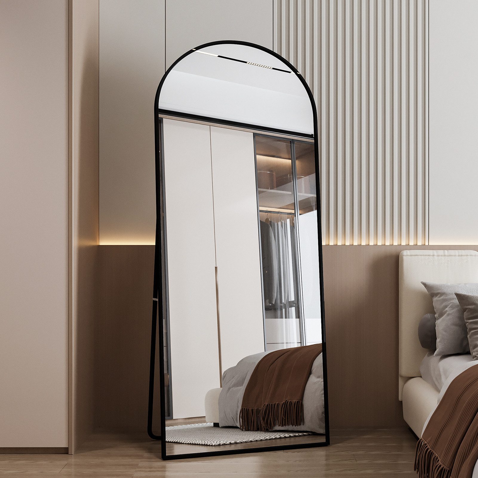 PXloue Ganzkörperspiegel 180x80 Oval Wandspiegel Standspiegel günstig online kaufen