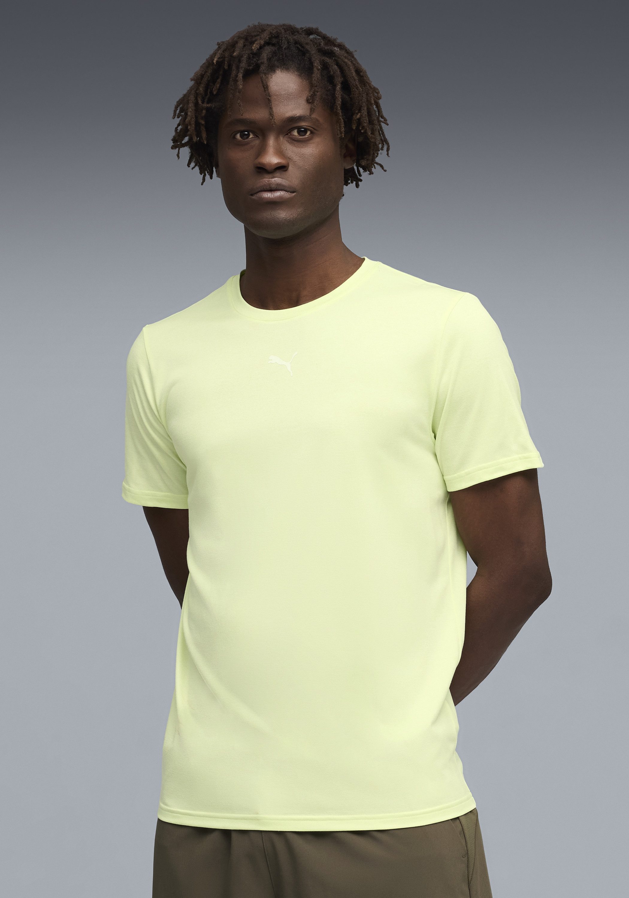 PUMA Trainingsshirt M TAD ESSENTIALS HEATHER CAT TEE (CF SMALL CAT) Basic-T-Shirt, Kurzarm, für Sportmode