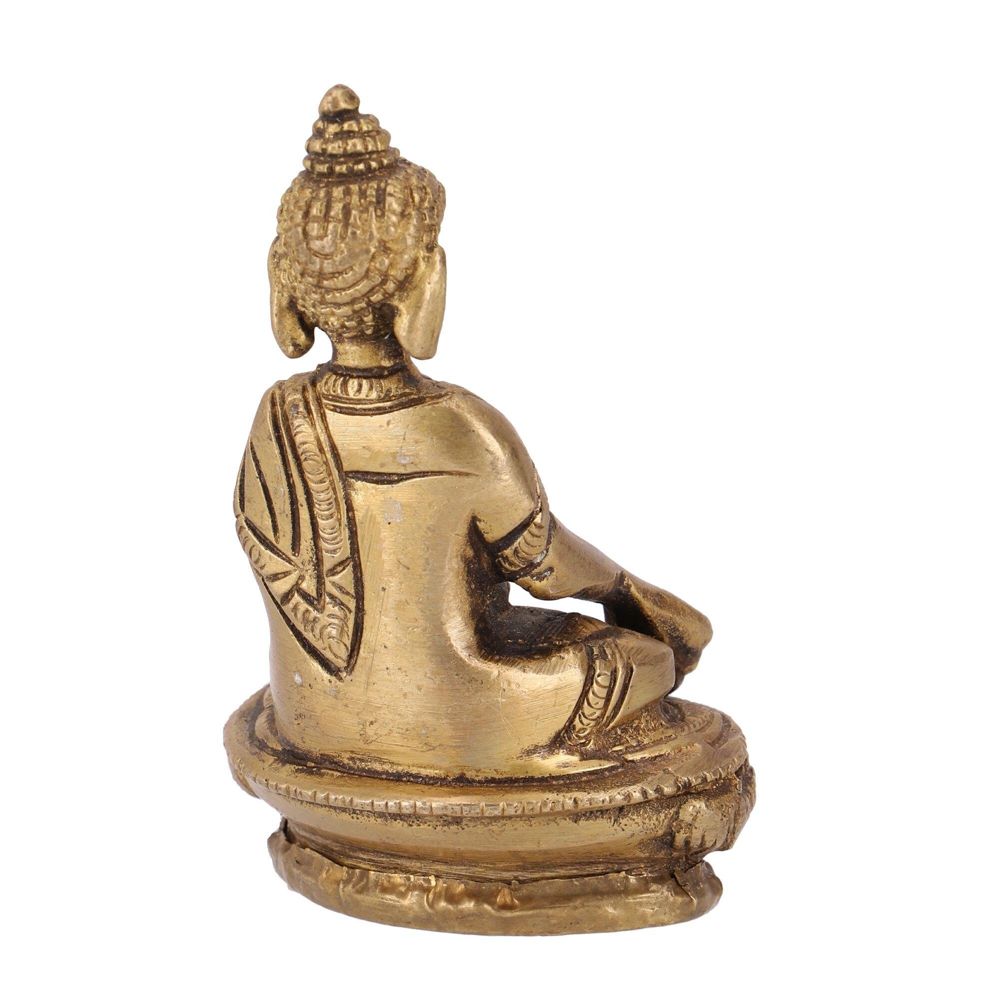Guru-Shop Buddhafigur Buddha Messing Bhumisparsa aus 9.. Mudra Statue