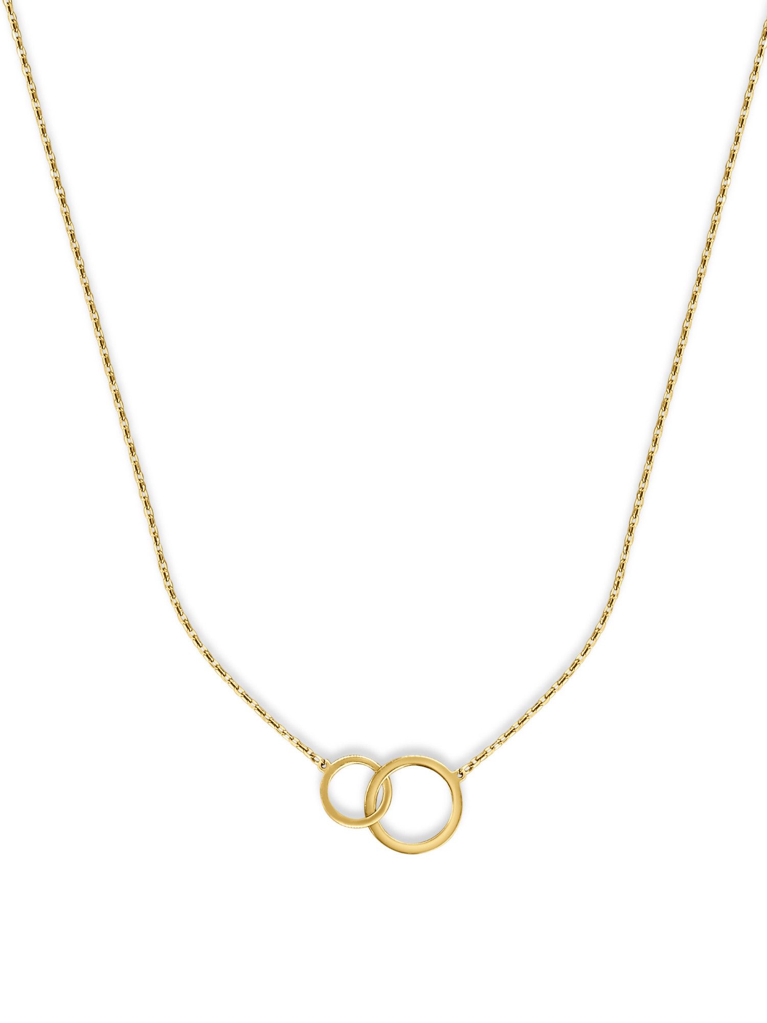 Antares Gold Goldkette Halskette mit verbundenen Ringen, 14K 585er echtes Gold