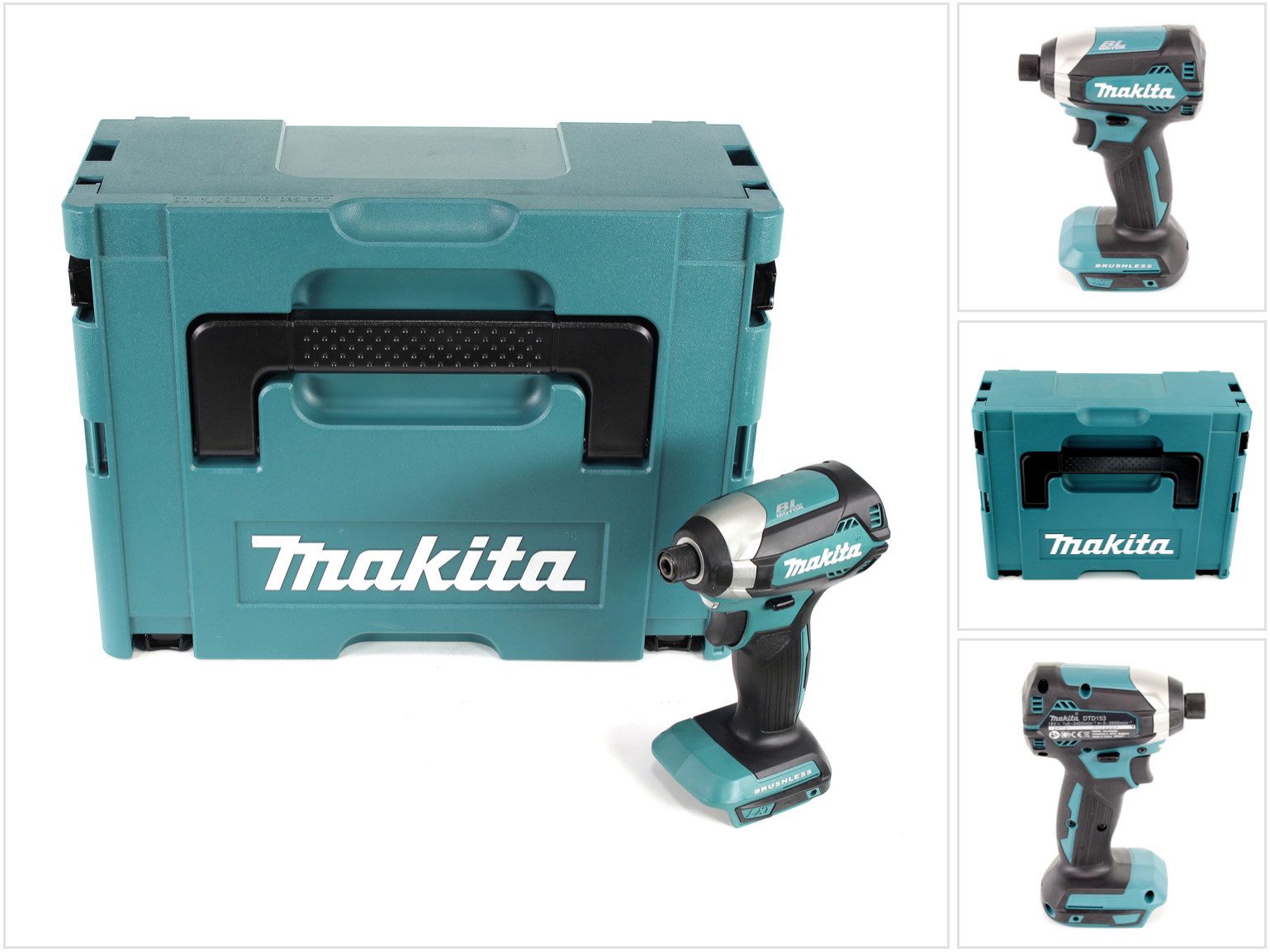 Makita Akku-Schlagschrauber DTD 153 ZJ 18 V Akku Brushless Schlagschrauber Solo im Makpac - ohne
