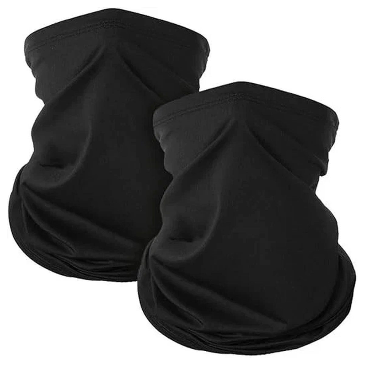 Zengi Multifunktionstuch Schlauchschal Bandana 45×24,5 cm für Damen Herren Sport Outdoor Reisen, (Set, 2-St. Schwarz für Damen und Herren), Atmungsaktiv, elastisch, schnelltrocknend, vielseitig tragbar