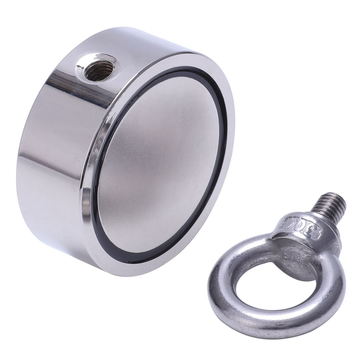 Fangqi Magnet »Silber Metall Metall 60 mm 300 kg doppelseitiger Magnet plus  Hebering tatsächliche Magnetkraft 320-330 kg , Suchmagnet Set magnetisches  Angeln 300 kg starkes Neodym 60 mm« (2-St) online kaufen | OTTO
