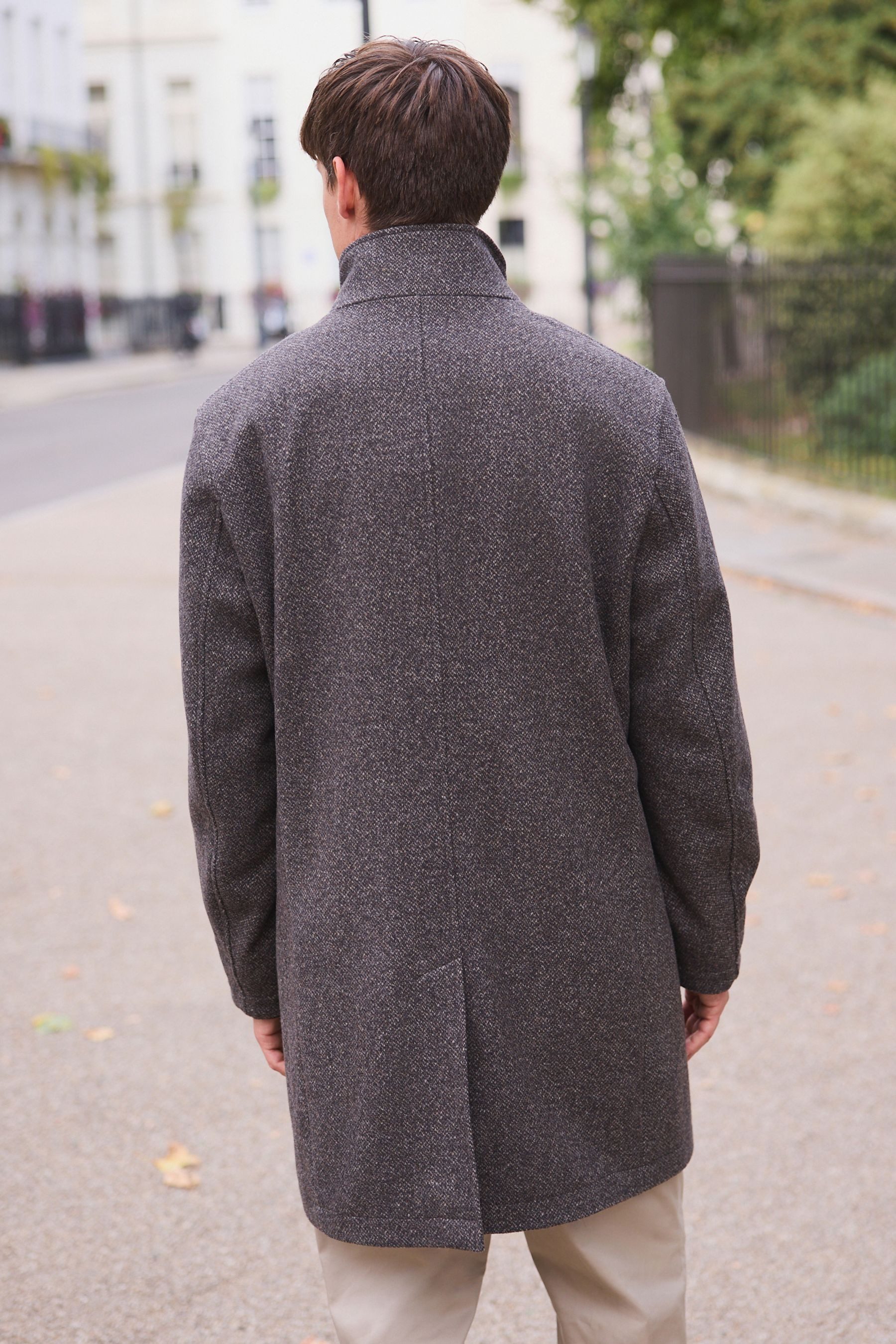 Next Wollmantel Mantel mit Mock-Weste und Trichterkragen (1-tlg) günstig online kaufen