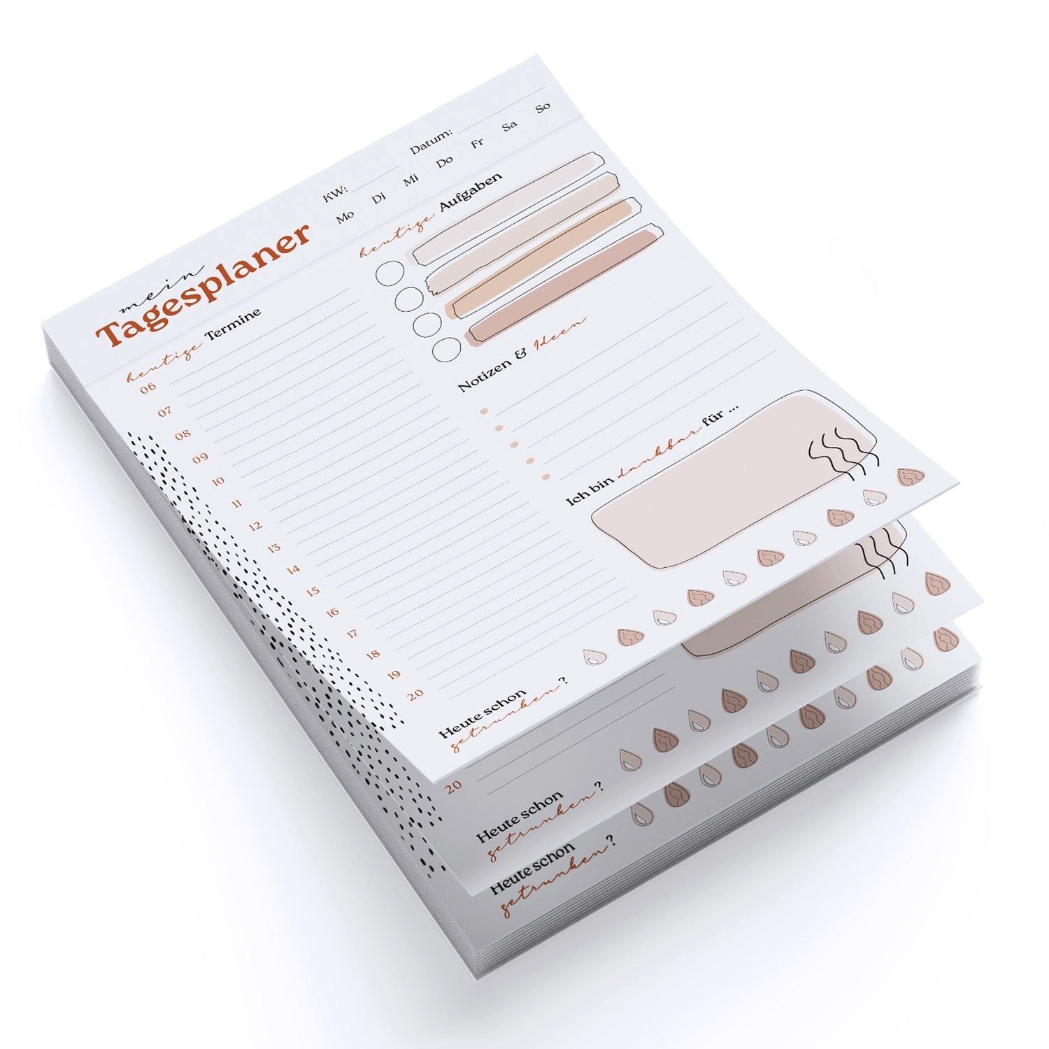 Logbuch-Verlag Dekofigur Tagesplaner undatiert Terminplaner mit To-Do Liste A5 Block