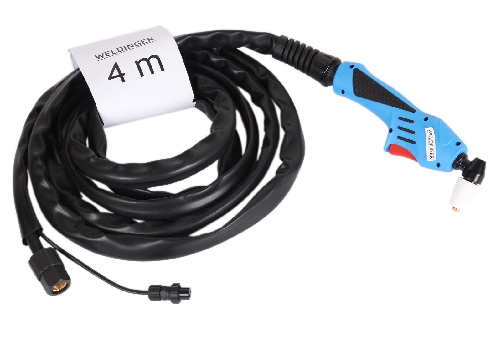 WELDINGER Plasmaschneidegerät Plasmabrenner PB50 4m bis 50A für Plasmaschneider mit Kontaktzündung, kompatibel mit PT31-Verschleißteilen