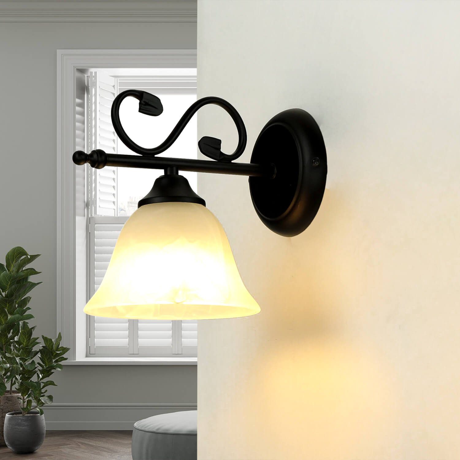 Licht-Erlebnisse Wandleuchte DOROTHEA, ohne Leuchtmittel, Wandlampe Schlafzimmerlampe Lampe