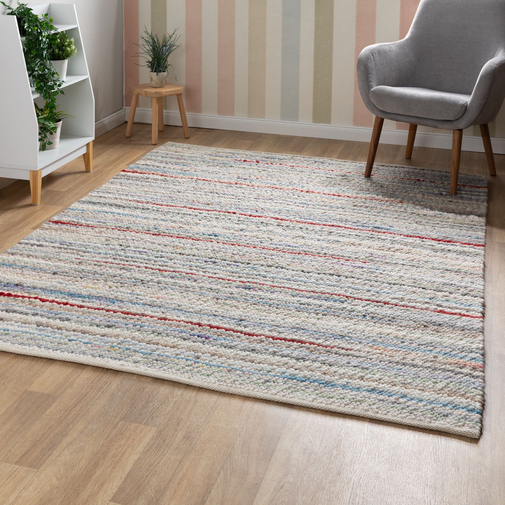 Steffensmeier Wollteppich Barlo Mit Fusselstopp, Rechteckig, Handwebteppich günstig online kaufen