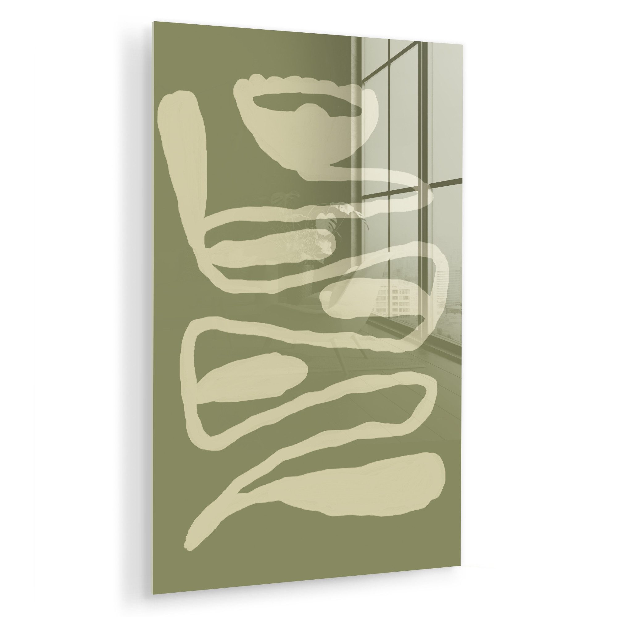 MuchoWow Acrylglasbild Grün - Abstrakte Kunst günstig online kaufen